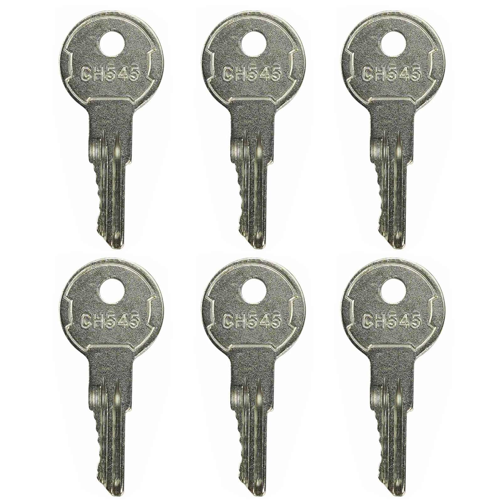 CH545 Keys - 6 Pack Compatible with Truck, Trailer, RV, Camper, Car Hauler, Tool Box & Safety Cabinet Locks - Heavy Duty Paddle Handle Replacement Keys for Outdoor and Storage Security