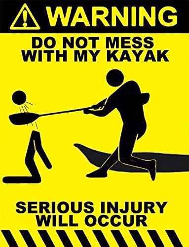 2-Pack Kayak Warning Stickers - Waterproof Vinyl Decals for Kayaks, Canoes, Fishing Boats, Walls & Cars - Perfect for Outdoor Safety & Personalization