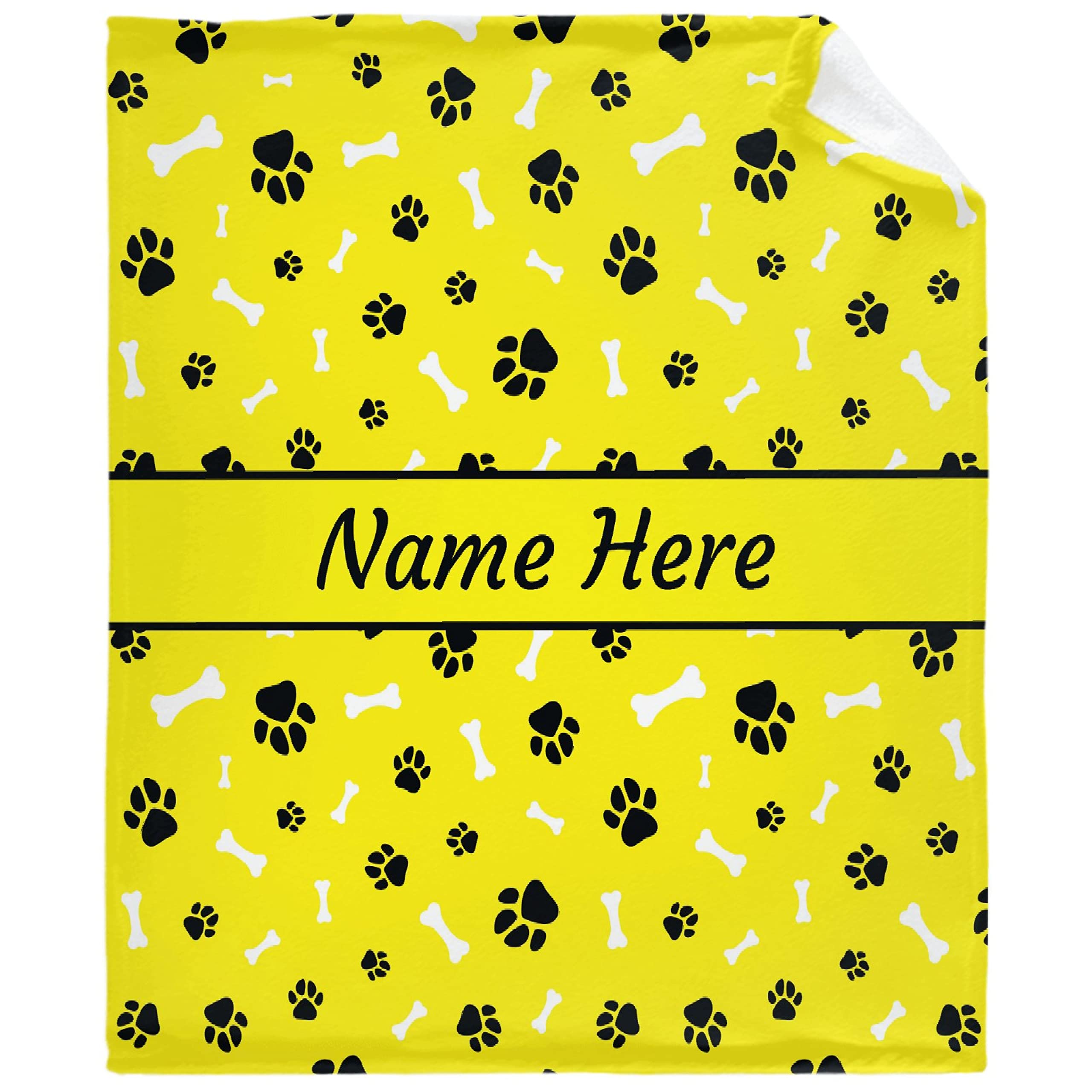 Custom Personalized Dog Blanket with Name - Soft Cozy Fleece Pet Blanket for Puppy | Cute Dog Paws & Bones Design | Perfect Gift for Dog Lovers, Mom & Dad | Ideal for Bed, Sofa, Couch & Travel Use