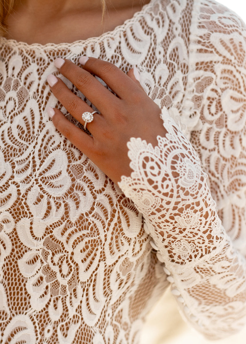 Elegant Yasmin Bridal Gown in Lily White - Perfect for Weddings, Prom & Formal Events