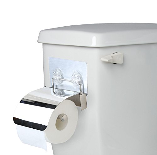 No-Drill RV Toilet Paper Holder - Stainless Steel Bath Tissue Dispenser for Small Bathrooms & Side-of-Tank Mounting | Strong Adhesive, No Holes Needed | Perfect for Campers, Trailers & Tiny Homes