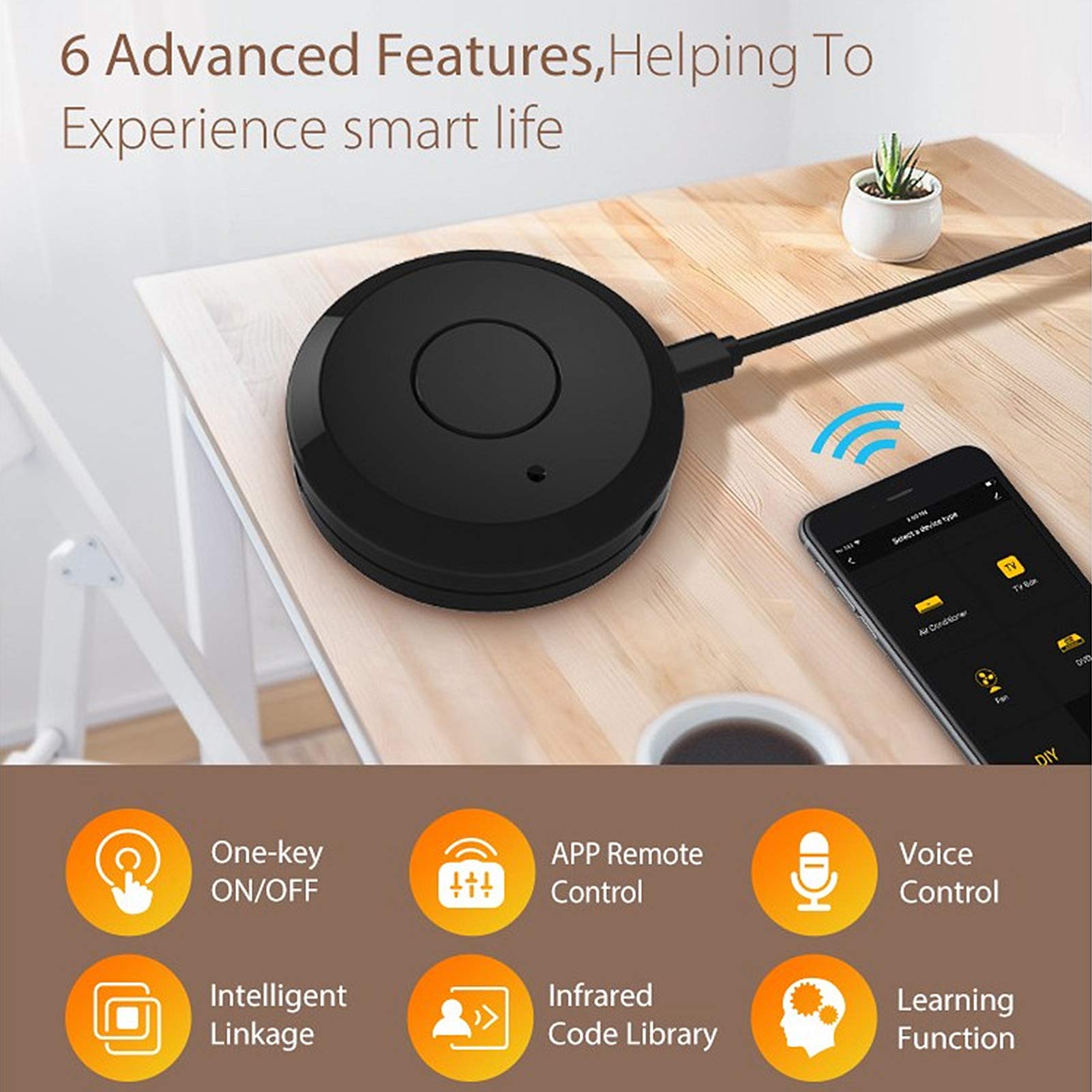 Smart IR Remote Controller with Voice Control for Home Appliances - Easy TV & AC Use