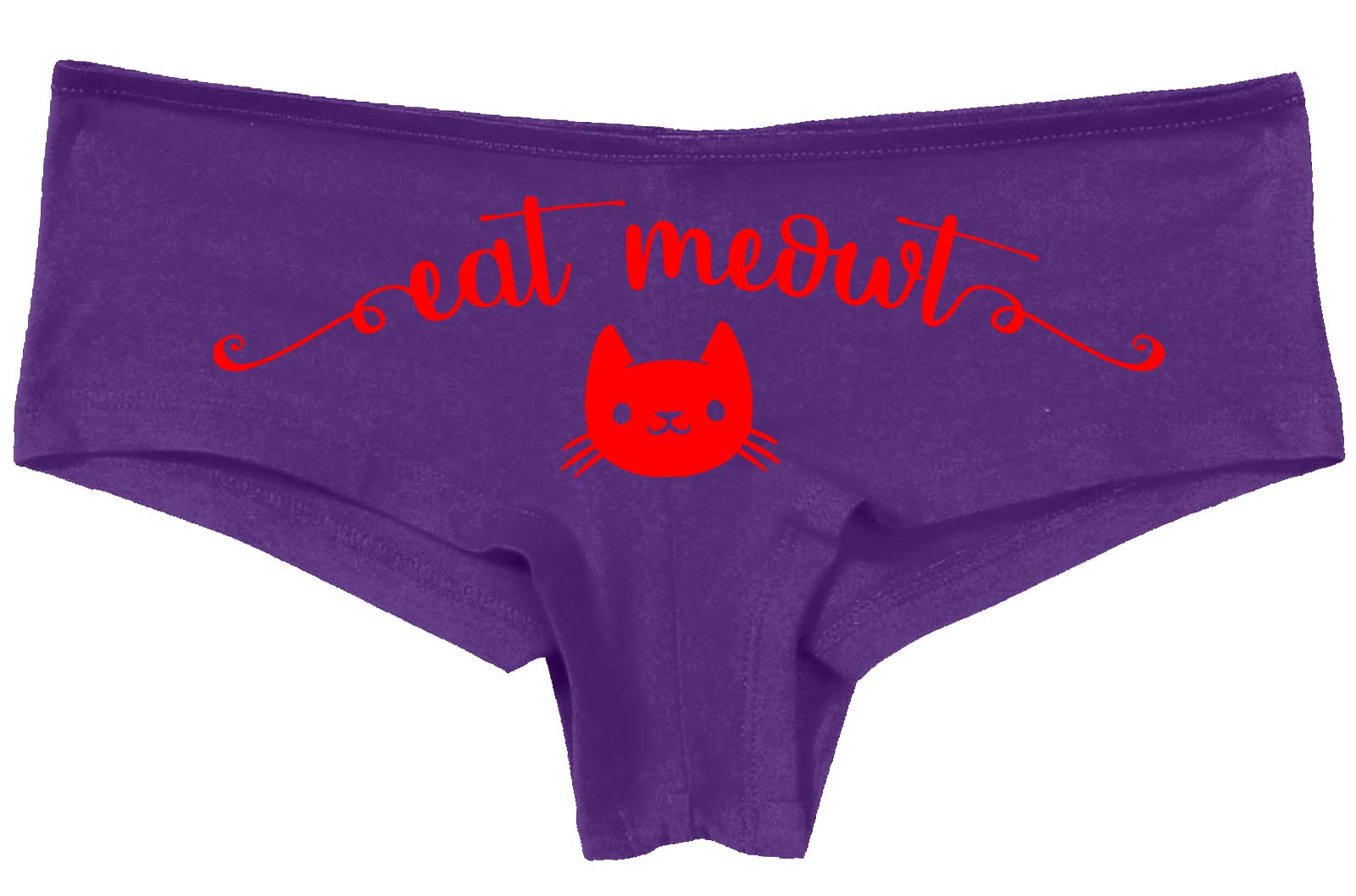 Sexy Kitten Lingerie - Playful 'Eat Me Out' Cat Print Panties for Women | Fun & Flirty Oral Sex Underwear for Roleplay & Intimate Moments