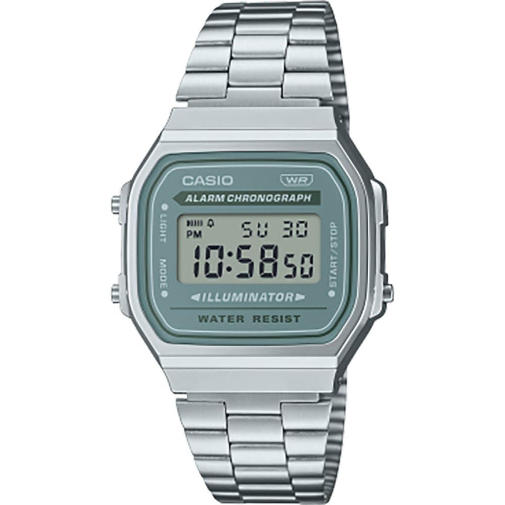 Casio Unisex Digital Quartz Watch with Stainless Steel Strap A168WA-3AYES - Stylish & Durable Watch for Men & Women, Perfect for Everyday Wear, Office & Casual Outfits