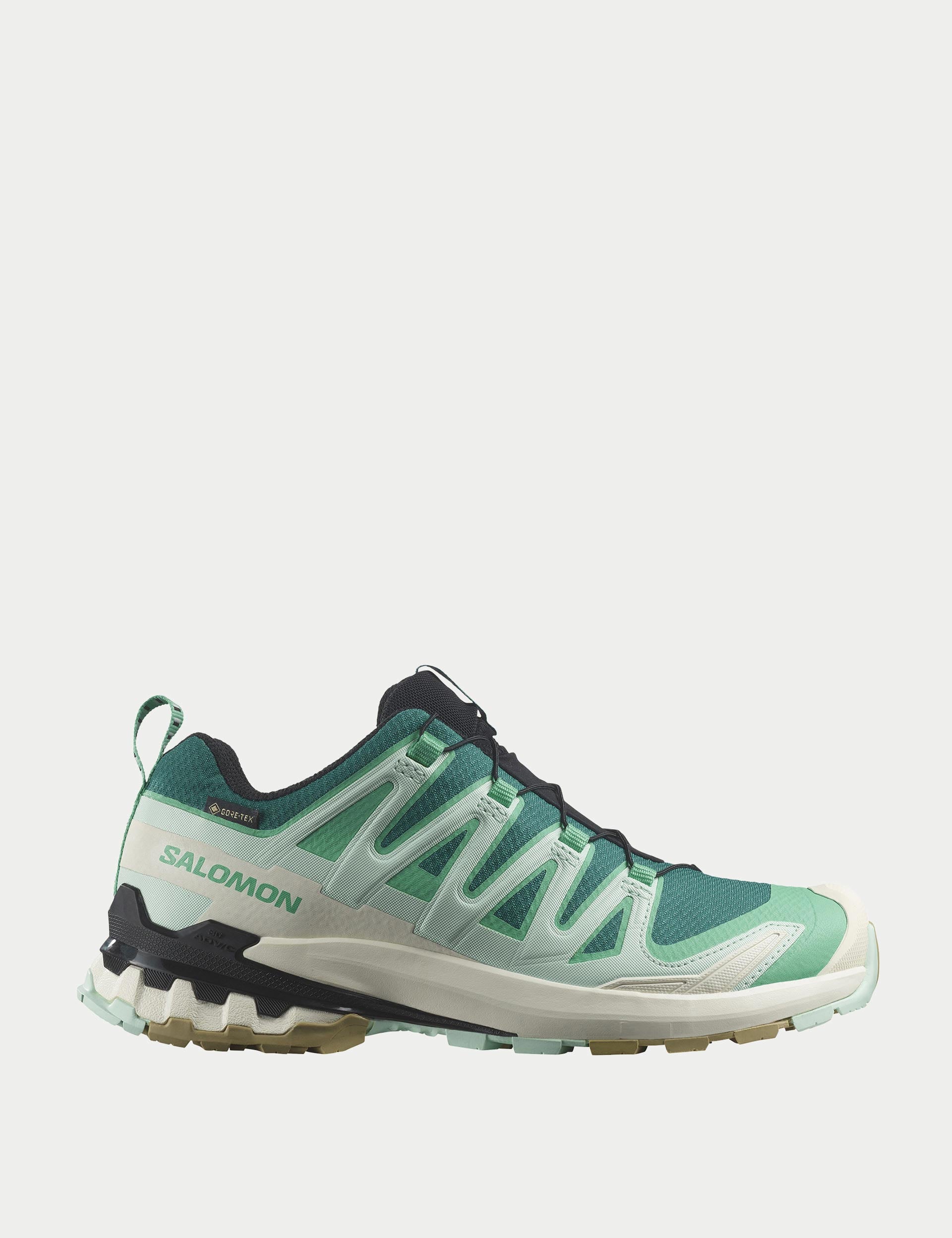 Salomon XA Pro 3D V9 Gore-Tex Trail Running Shoes - Deep Lake/Electric Green/Vanilla Ice | Waterproof Hiking & Outdoor Adventure Footwear for Men & Women