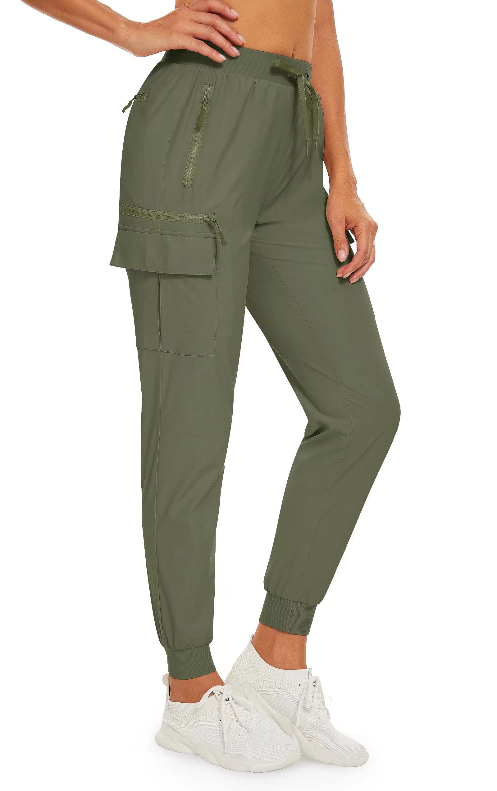 MAGCOMSEN Women's Hiking Cargo Joggers - 6 Pocket Quick Dry Lightweight Sweatpants for Running, Gym, Yoga & Outdoor Activities | Perfect for Hiking, Travel & Workout