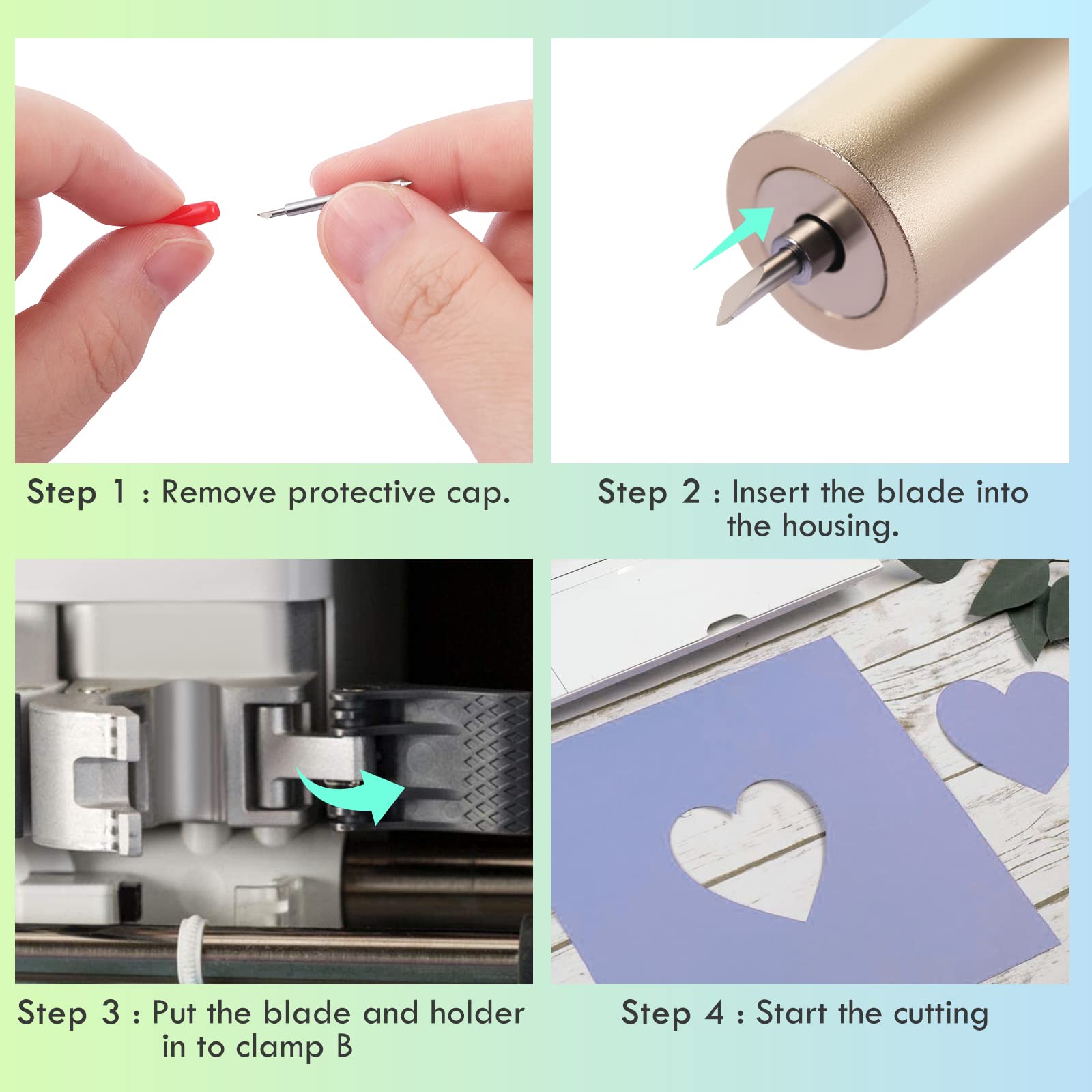 HQMaster Premium Fine Point Blade & Holder Kit - Compatible with Cricut Explore 3/Air 2/Air/One/Maker 3/Maker - Replacement Cutting Blades for Vinyl, Cardstock, Faux Leather, Adhesive Foil - Perfect for DIY Crafts, Scrapbooking & Home Decor Projects
