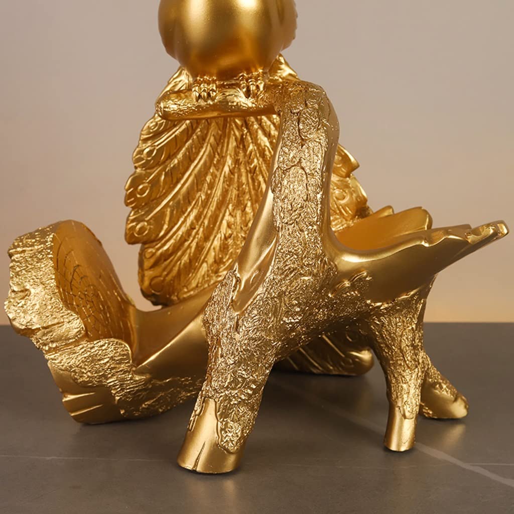 Elegant Gold Peacock Wine Bottle Holder - Decorative Countertop Wine Rack Stand for Single Bottle Display | Perfect for Home Bar, Kitchen Counter, or Dining Table Centerpiece | Durable & Stylish Kitchen Decor