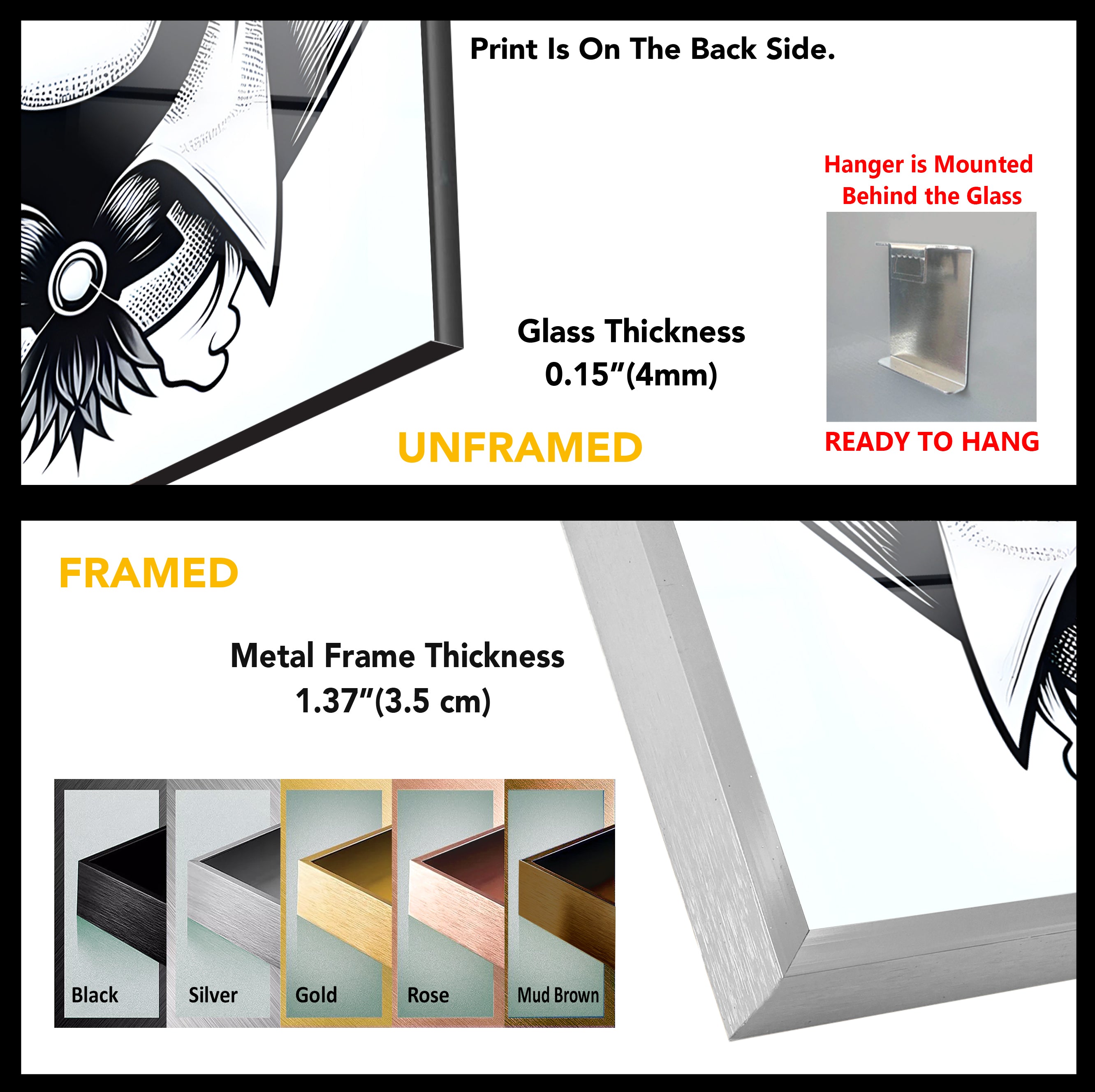Joker Black & White Portrait Glass Wall Art - Premium Home & Office Decor for Superhero Fans & Movie Lovers