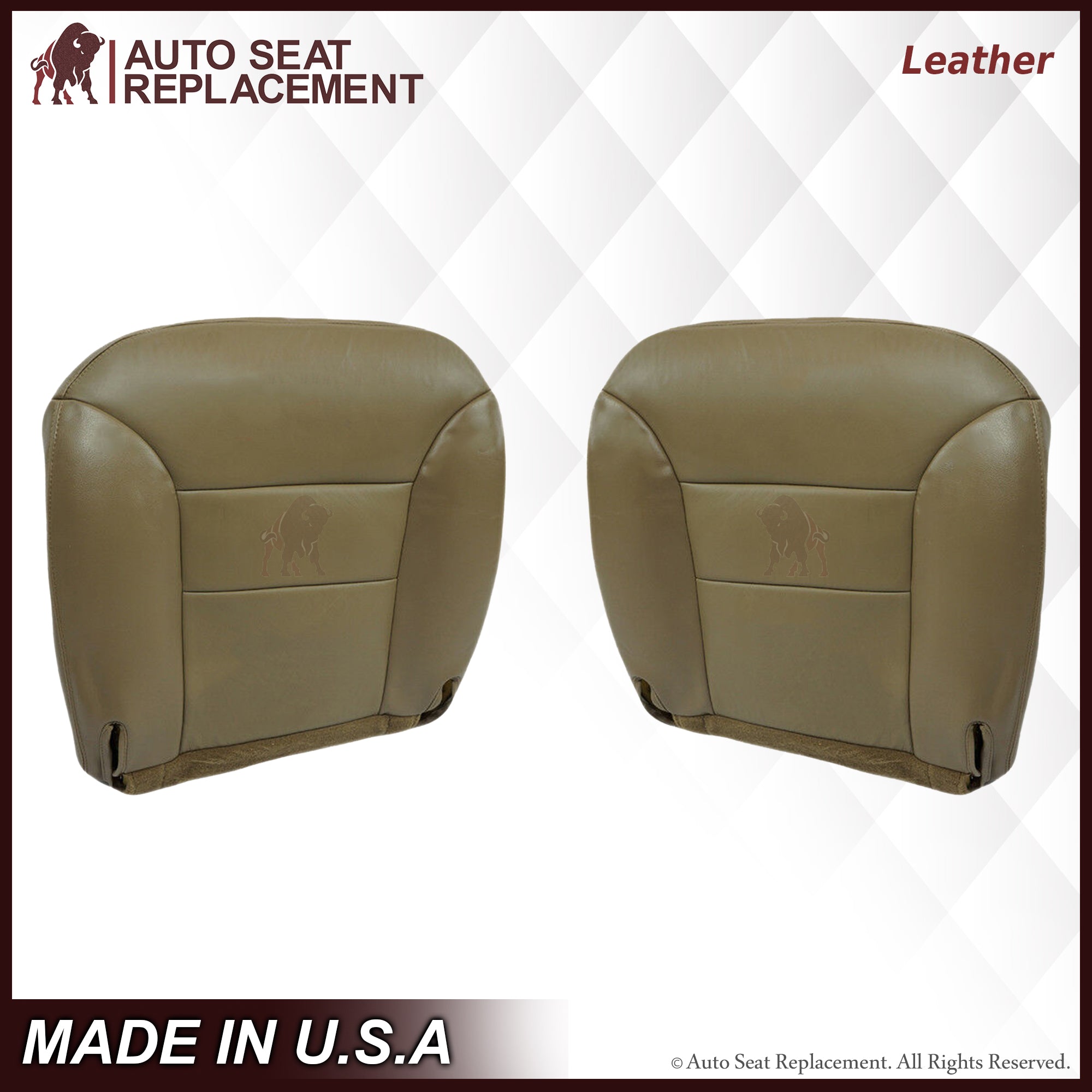 1995-1999 GMC Yukon & Suburban SLT SLE Custom Fit Tan Leather Seat Covers - Premium Protection & Comfort for SUV Interior - Perfect for Road Trips, Camping & Family Adventures