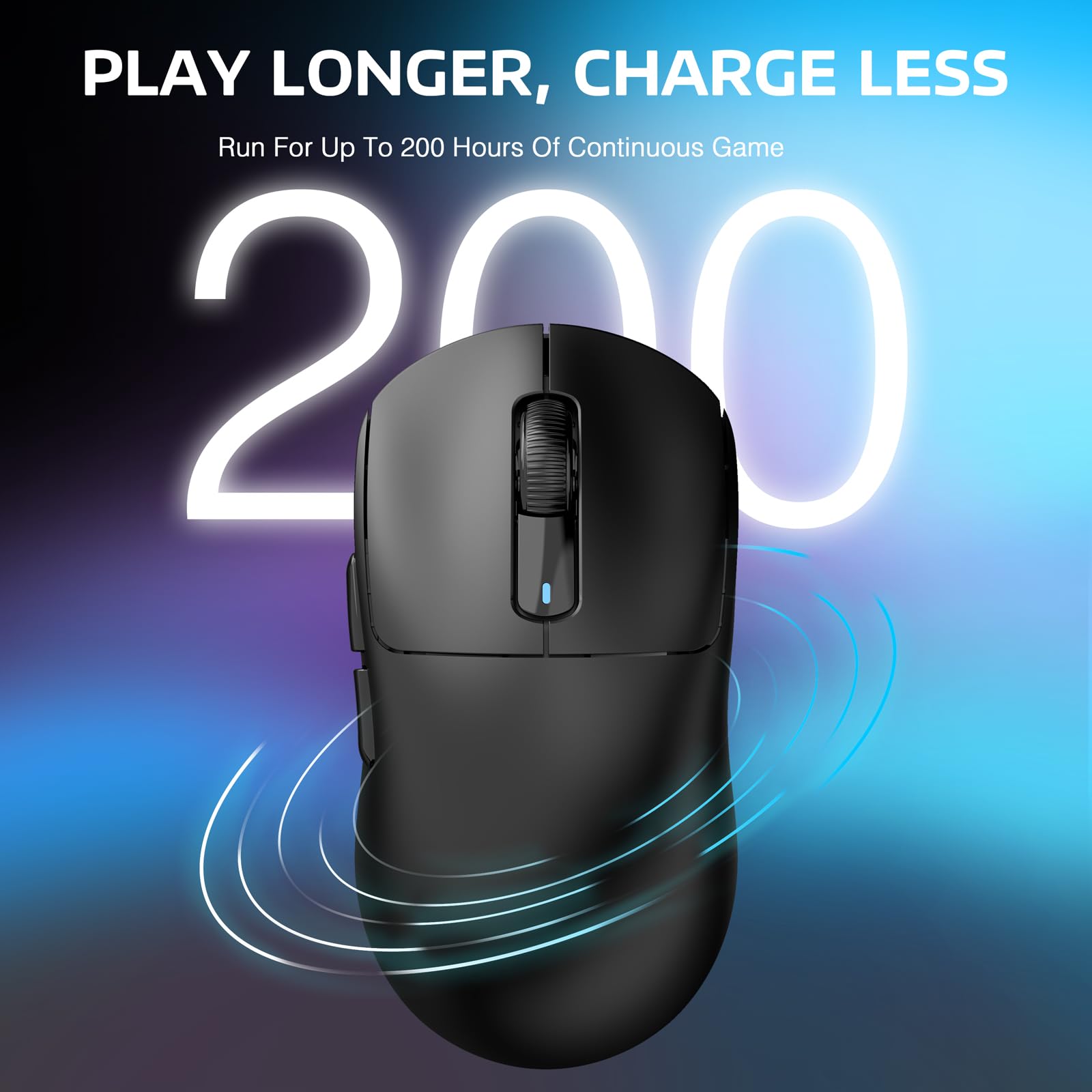 ATTACK SHARK X3 Wireless Gaming Mouse - 49g Ultra Lightweight, Ergonomic Design, PAW3395 Sensor with 26K DPI, 200 Hour Battery Life, Programmable Buttons - Perfect for PC, Laptop, Mac Gaming & Office Work (Black)