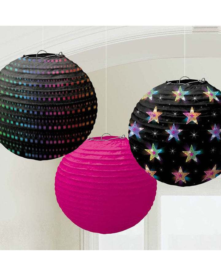 Vintage 70s Round Paper Lanterns - Retro Party Decorations for Home, Wedding & Boho Room Decor - Perfect for Indoor/Outdoor Events & Festive Celebrations