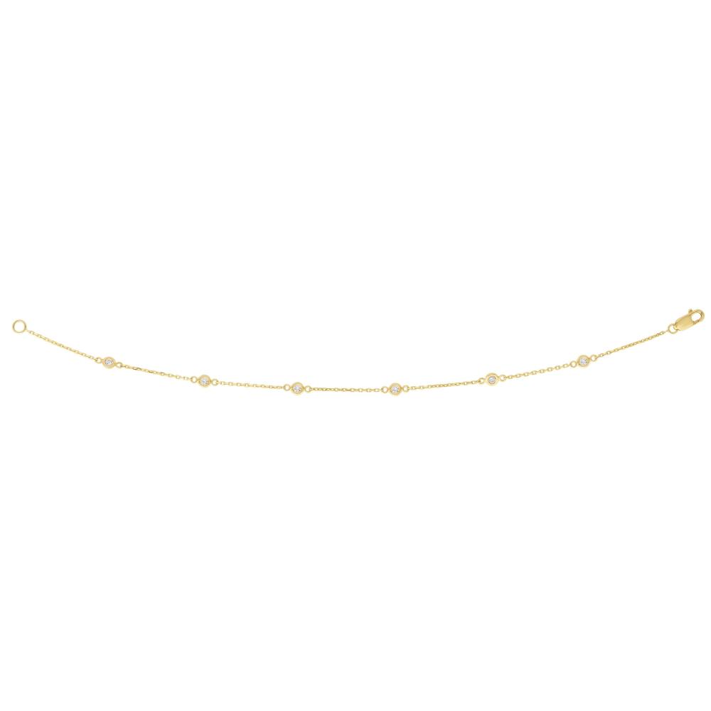 14K Gold .25ct Diamonds by the Yard Bracelet - Elegant Tennis Bracelet for Women, Dainty Diamond Chain Bracelet for Everyday Wear, Anniversary Gift & Special Occasions