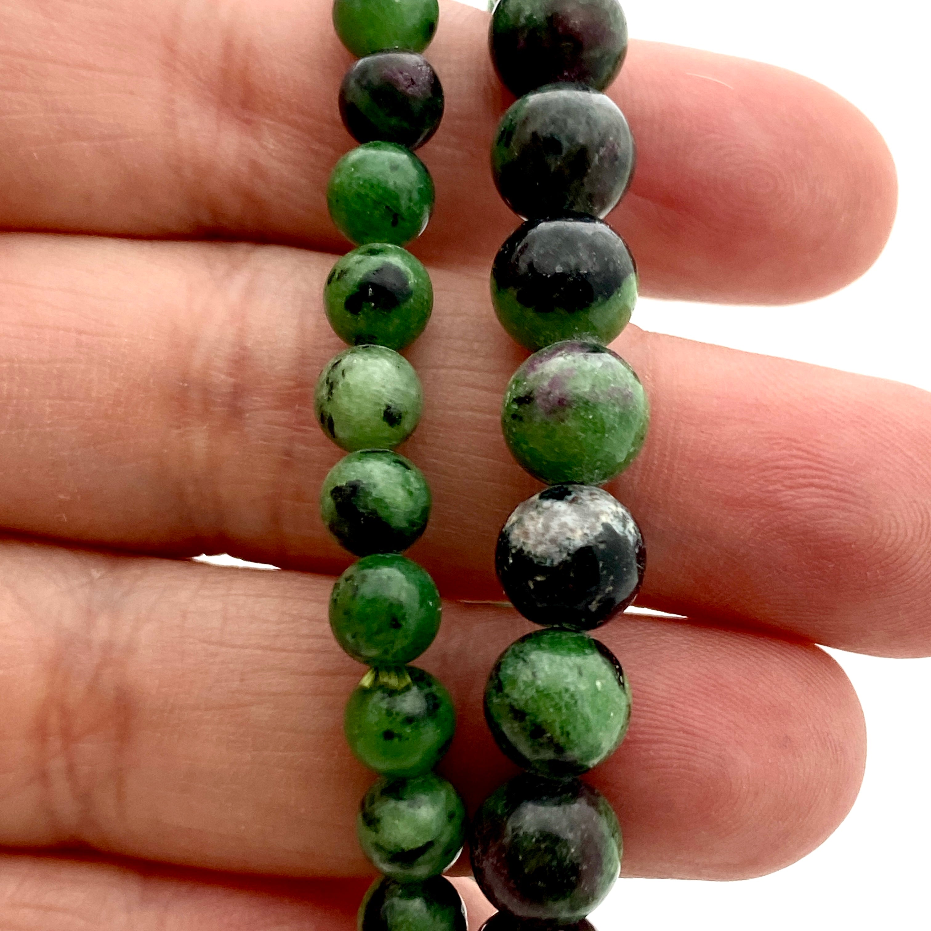 Natural Ruby in Zoisite Bracelet - Handmade Gemstone Jewelry for Women - Perfect for Healing, Meditation & Spiritual Energy - Gift for Her