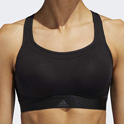 Adidas Stronger for It Racer Sports Bra for Women - Black, Size XS - High Support Workout Top for Running, Yoga & Gym Training