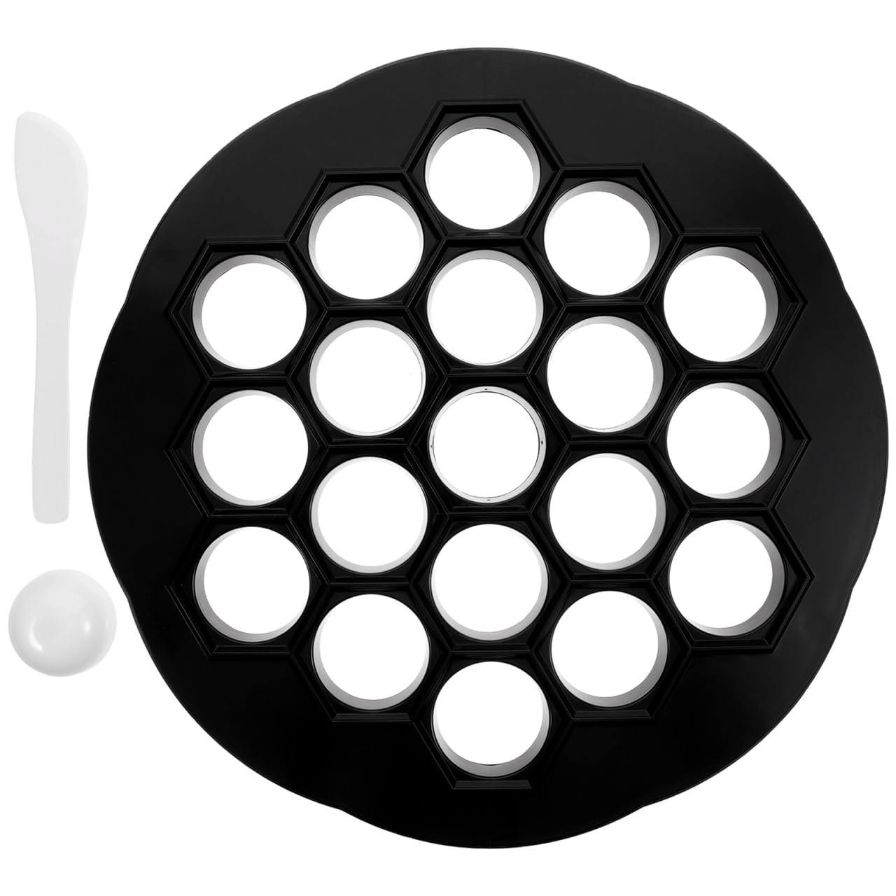 19-Hole Reusable Dumpling Maker - Black Plastic Pelmeni Mold for Homemade Dumplings, Ravioli & Potstickers | Easy DIY Cooking Tool | Perfect for Housewarming Gifts & Family Cooking Activities | Great for Asian Cuisine, Dinner Parties & Meal Prep
