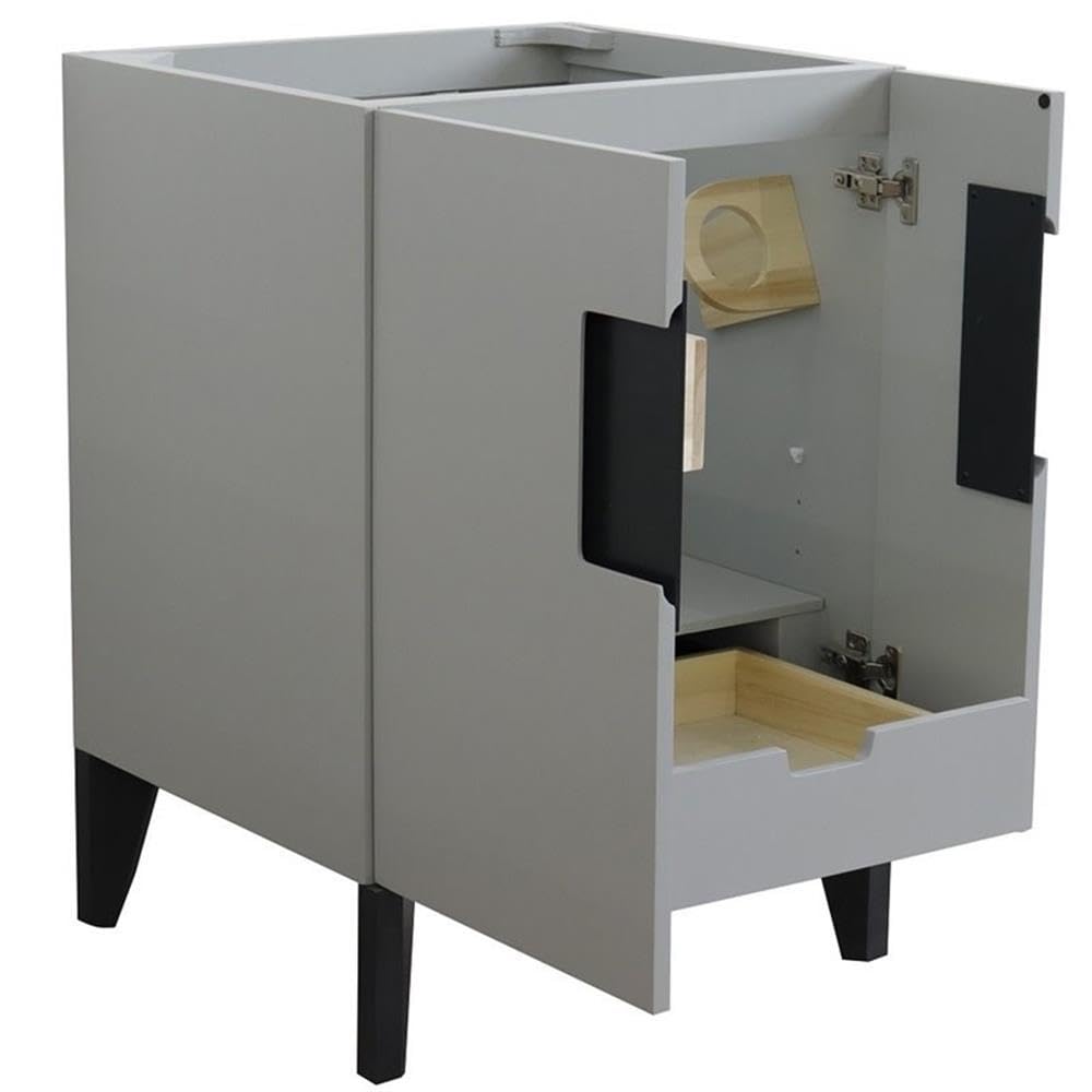 Kolb 24 Inch Single Sink Bathroom Vanity in Light Gray - Solid Wood Cabinet Only for Modern Home & Powder Room Decor