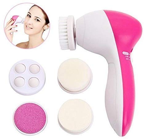 SVK Dream Facial Kit - 5-in-1 Multifunctional Beauty Brush for Deep Cleansing, Exfoliation & Face Massage | Electric Skin Care Tool for Blackheads Removal & Pore Cleaning | Perfect for Home Spa & Travel Skincare Routine