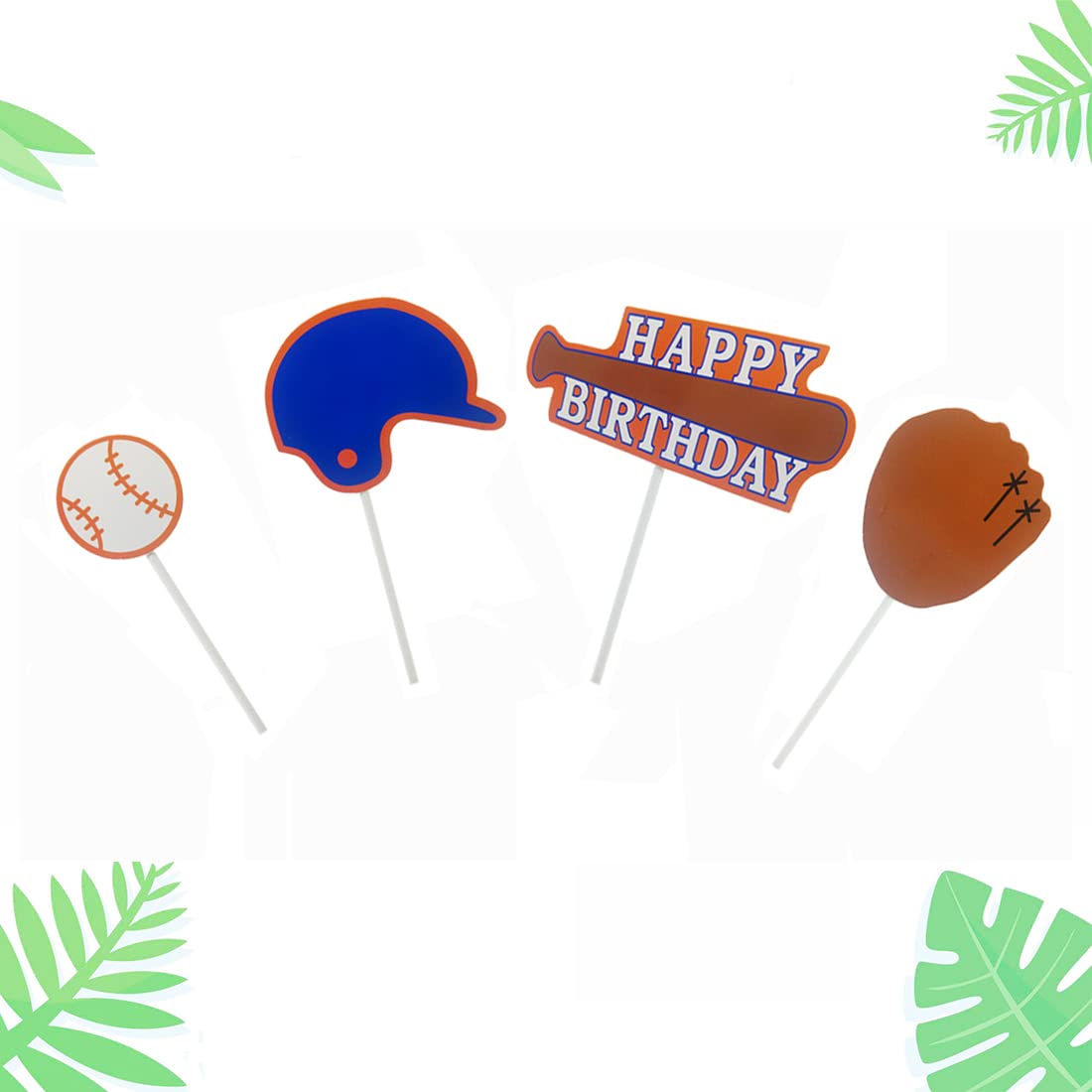 24 PCS Baseball Cupcake Toppers - Sports Fan Party Decorations for Birthday, Wedding & Theme Parties - Perfect for Baseball Games, Baby Showers & Sports-Themed Events