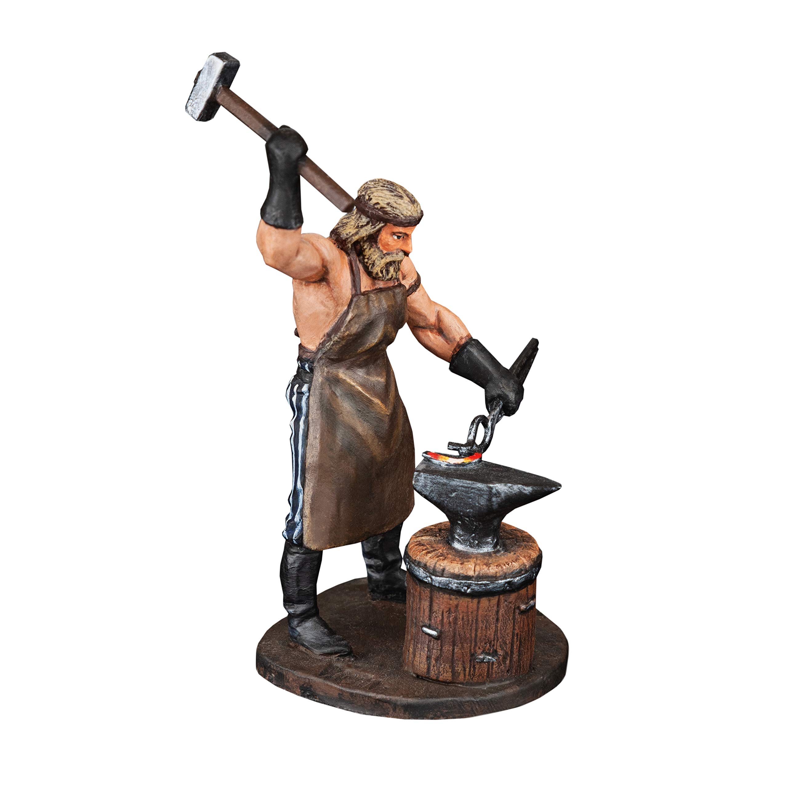 1/32 Scale Blacksmith with Hammer - 54mm Tin Metal Soldier Toy Figure - Hand-Painted Collectible Sculpture for Home Display | Perfect for Model Train Scenes, Historical Dioramas & Gift Giving
