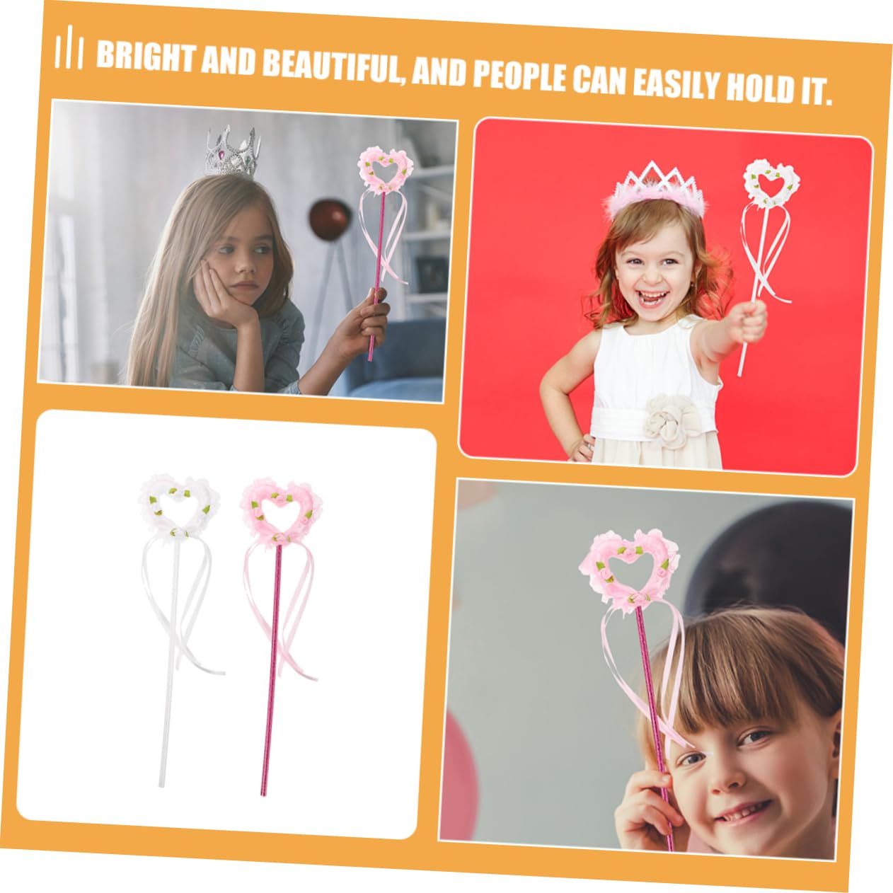 TOYANDONA 2-Piece Fairy Costume Set for Kids - Sparkly Heart-Shaped Dress Up Clothes & Party Decorations | Perfect for Dress-Up Play, Birthday Parties, and Themed Events