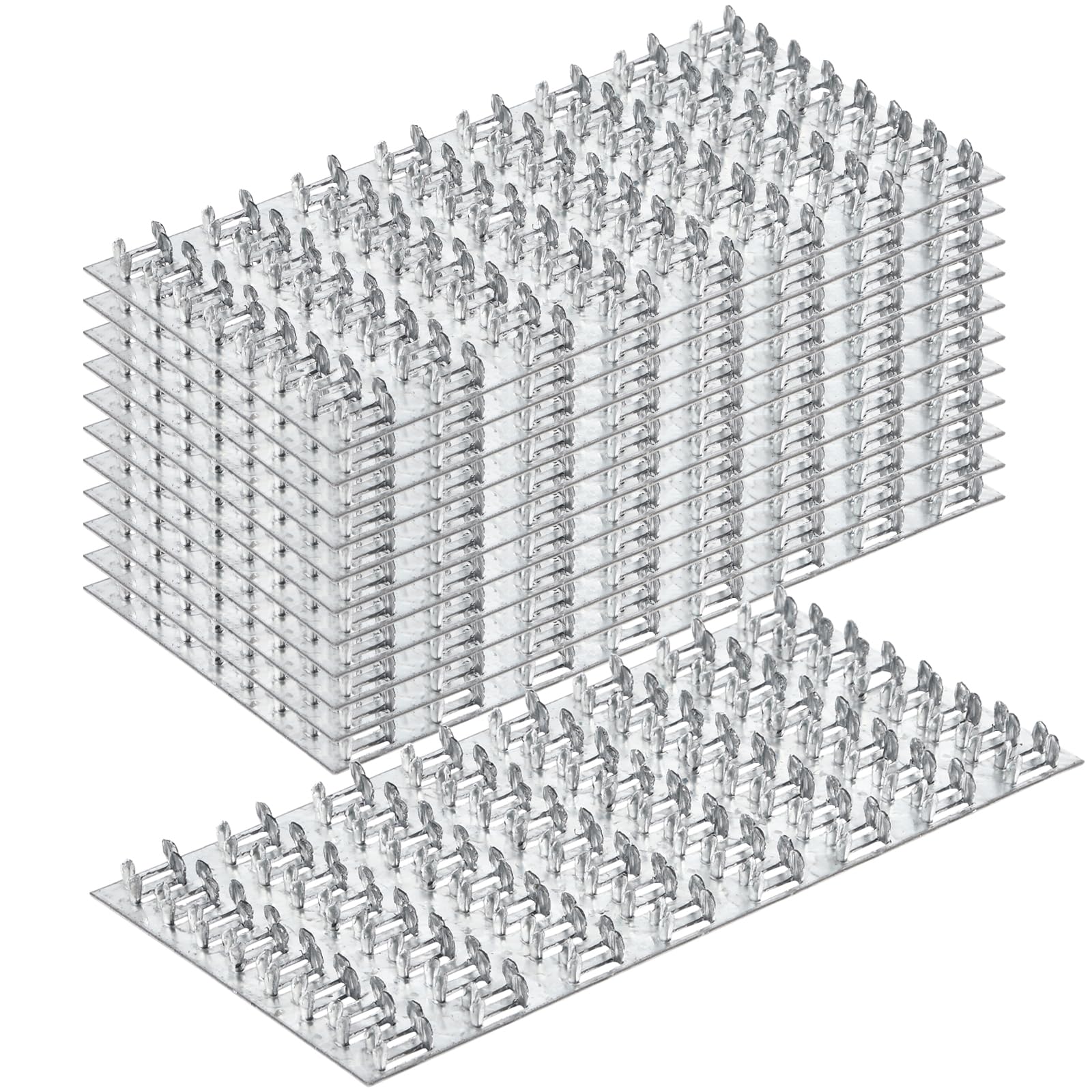 4x8 Pronged Truss Plates with Nail Teeth - Heavy Duty Mending Plates for Roofing & Wood Connectors (10 Pack) - Perfect for DIY Home Construction, Roof Repairs & Wood Framing Projects