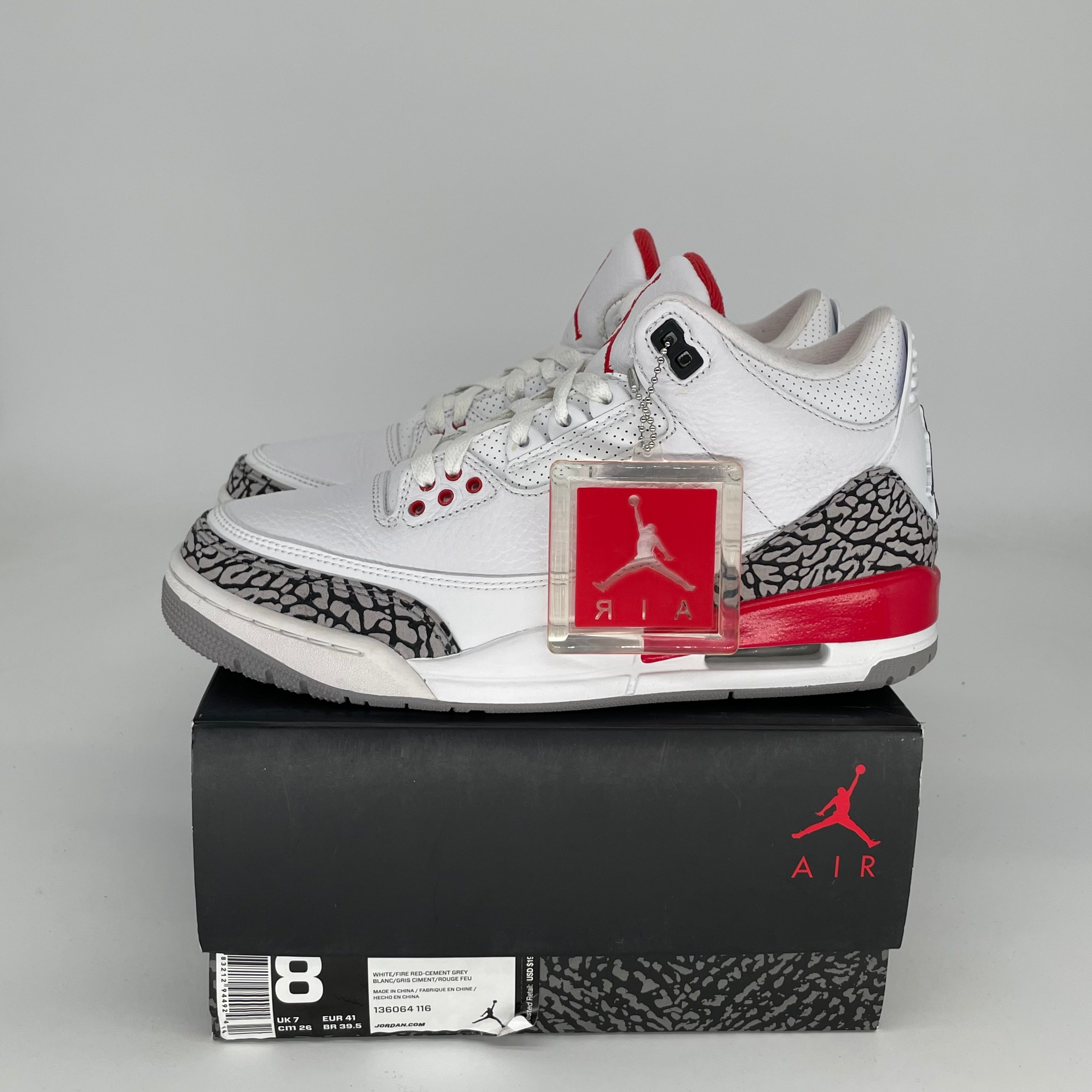 Original Air Jordan 3 Retro 'Hall of Fame' Sneakers - Men's Size 8 (Style Code: 136064-116) - Perfect for Basketball, Streetwear & Sneaker Collectors