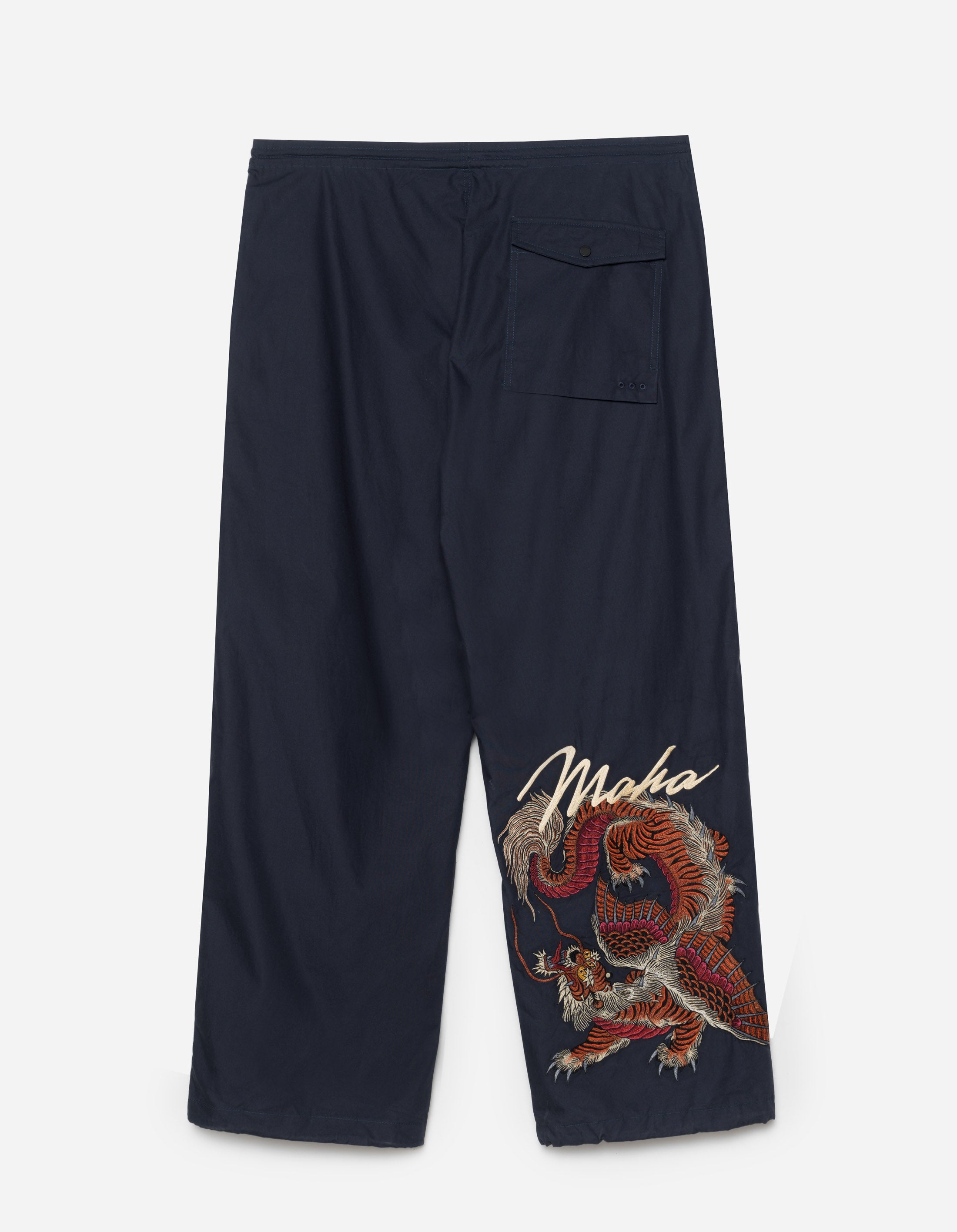 Men's 6091 Tiger Dragon Loose Fit Snow Pants - Navy Blue Waterproof Winter Ski Pants for Snowboarding & Outdoor Activities