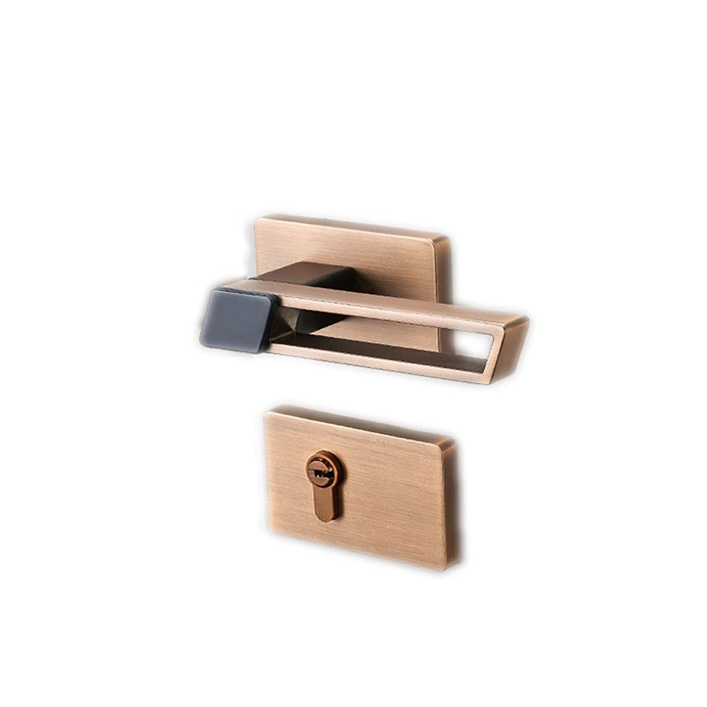 **Magnetic Silent Door Knob Lever Lock with Key - Black Finish for Bathroom, Bedroom, Study & Kitchen - Noise-Reducing Handle for Privacy & Quiet Spaces**