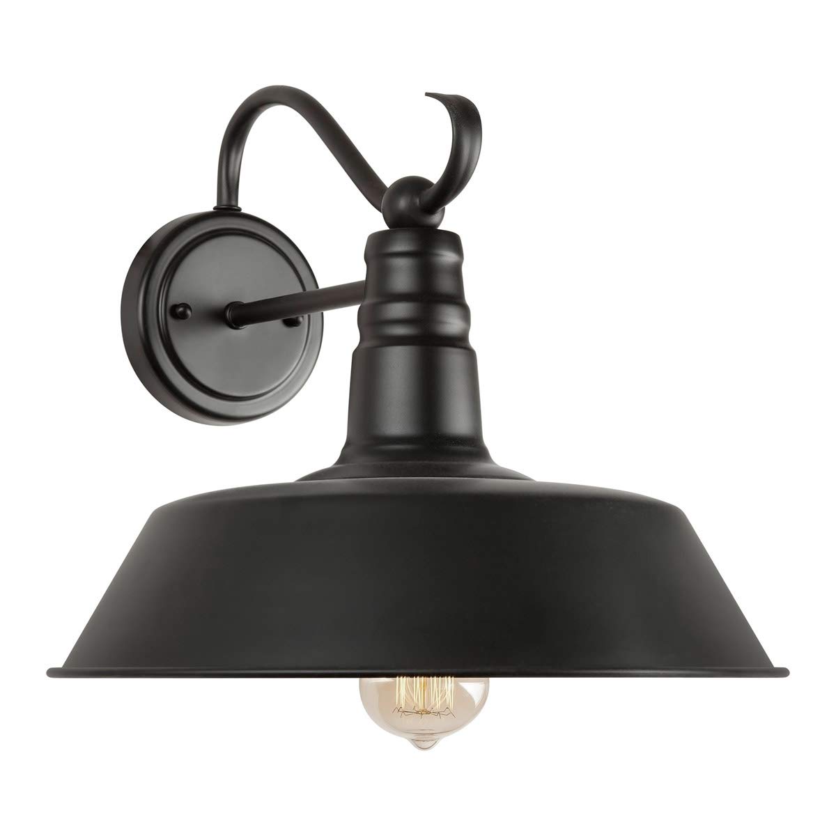 Forte 1692-01-04 Black Outdoor Wall Light - Weatherproof Exterior Sconce for Porch, Patio, Garden & Entryway Lighting