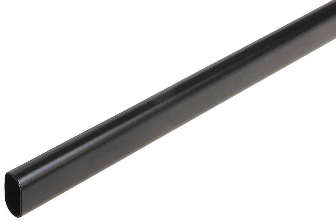 Matte Black 48 Inch Oval Closet Rod with Heavy Duty End Supports - Space Saving Closet Organizer for Bedroom, Walk-in Closet & Wardrobe Storage