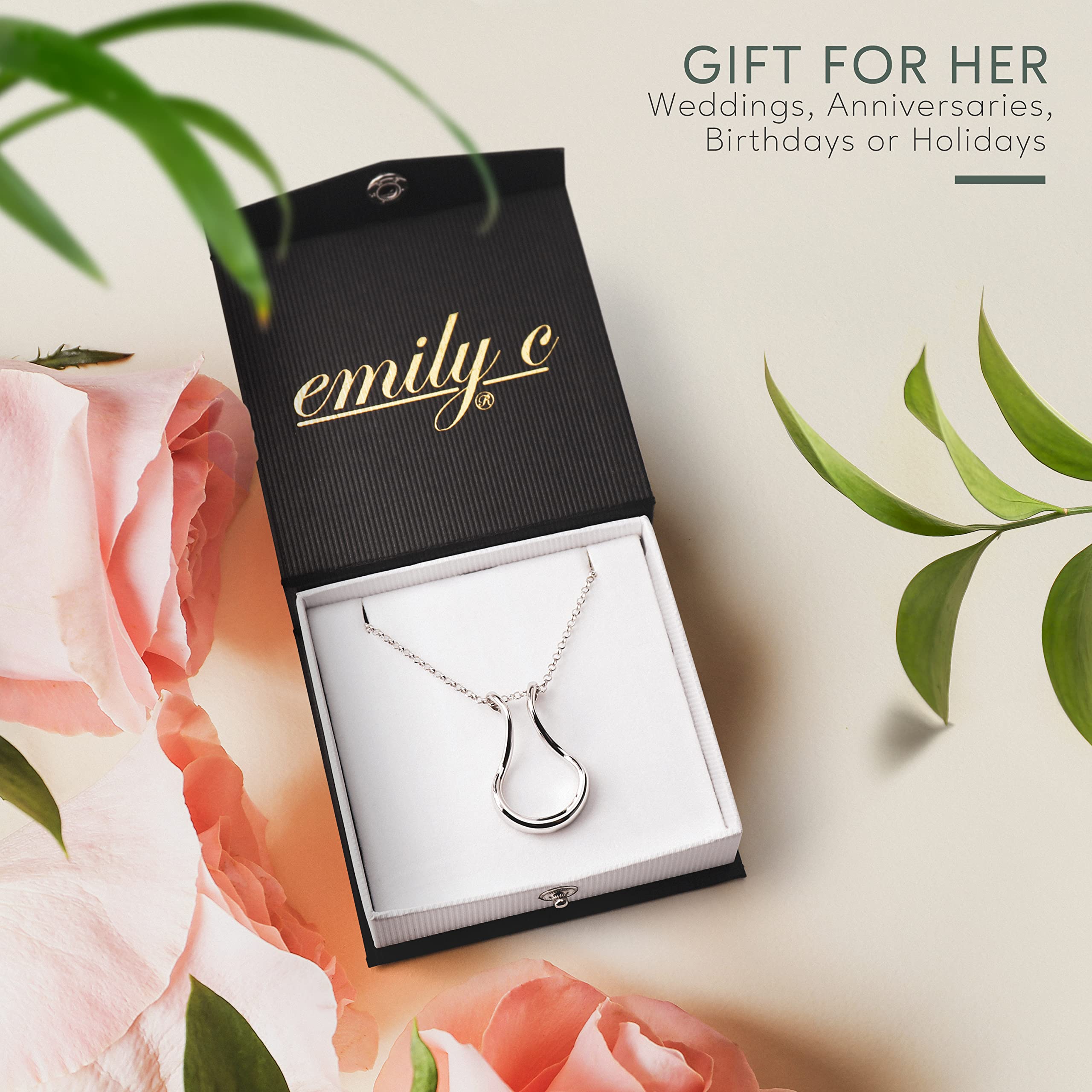 Sterling Silver Ring Holder Necklace for Women & Men - Wedding Ring Keeper Jewelry for Nurses, Doctors & Professionals - Elegant Ring Necklace for Everyday Wear, Work & Special Occasions