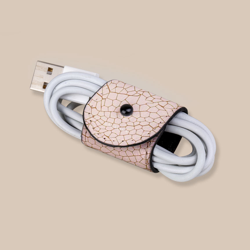Pink Reptile EcoWrap Cord - Eco-Friendly Cable Organizer for Home & Office Use | Tangle-Free Cord Management Solution for Desks, Travel & Electronics