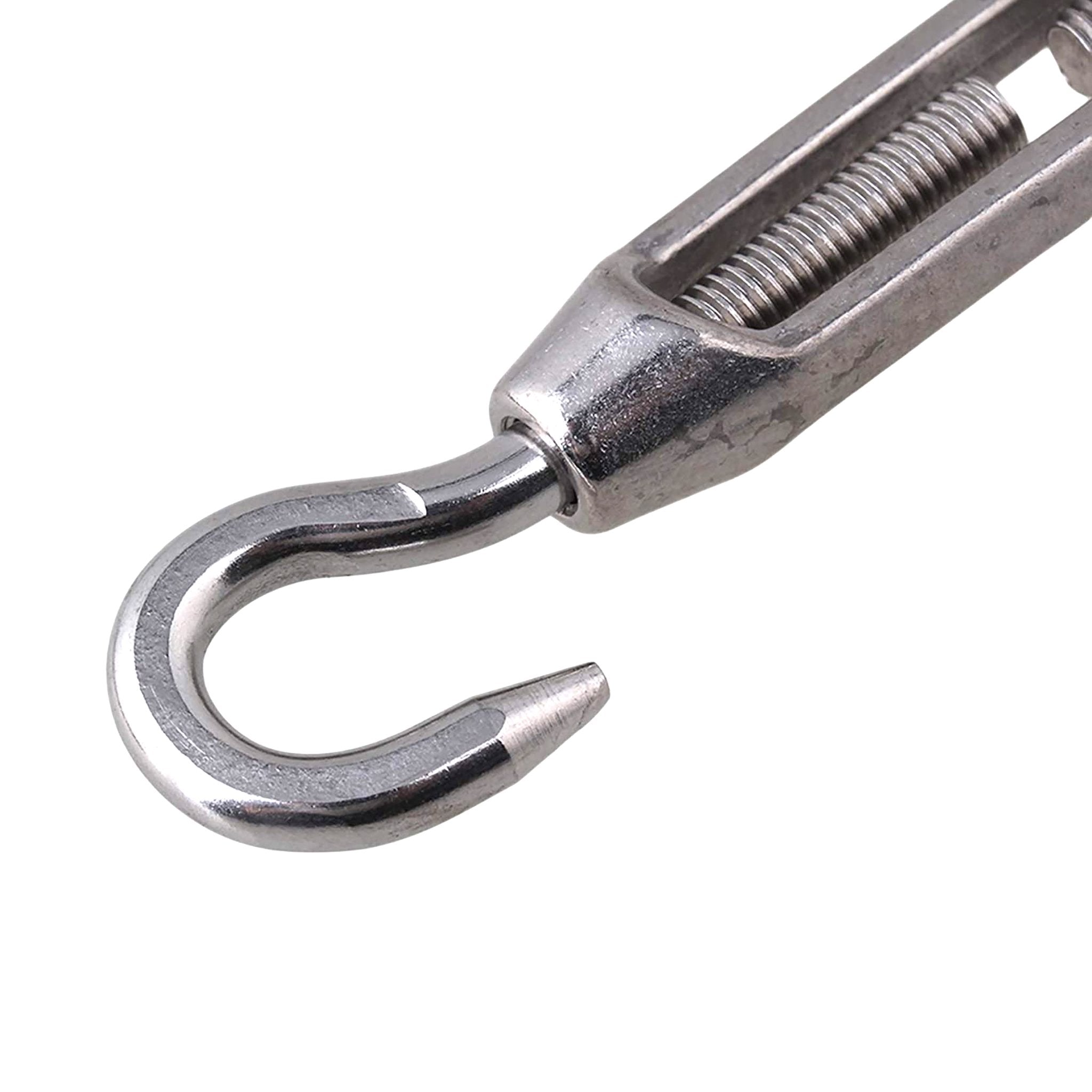 Stainless Steel M8 Eye Hook Turnbuckle - Heavy Duty Rigging Hardware for Marine, Construction & DIY Projects - Corrosion Resistant Adjustable Tensioner for Boats, Fences & Outdoor Structures