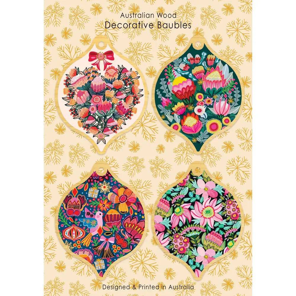 Australian Christmas Ornament Bauble Set - 12 Pack Handmade Holiday Tree Decorations for Xmas, Festive Home & Office Decor - Perfect for Christmas Tree, Gift Exchange & Holiday Party Decorations