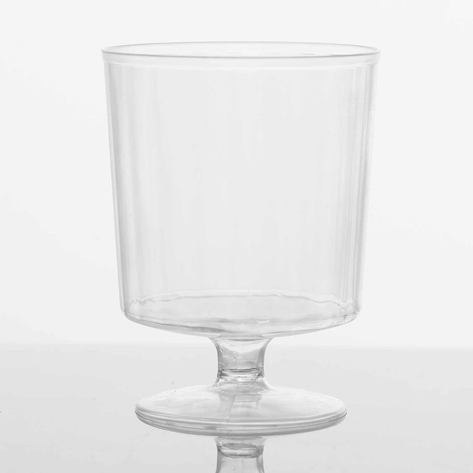12 Pack Clear Plastic Wine Glasses with Short Stem - 8oz Durable Disposable Drinkware for Red & White Wine - Perfect for Parties, Picnics, Weddings & Outdoor Events