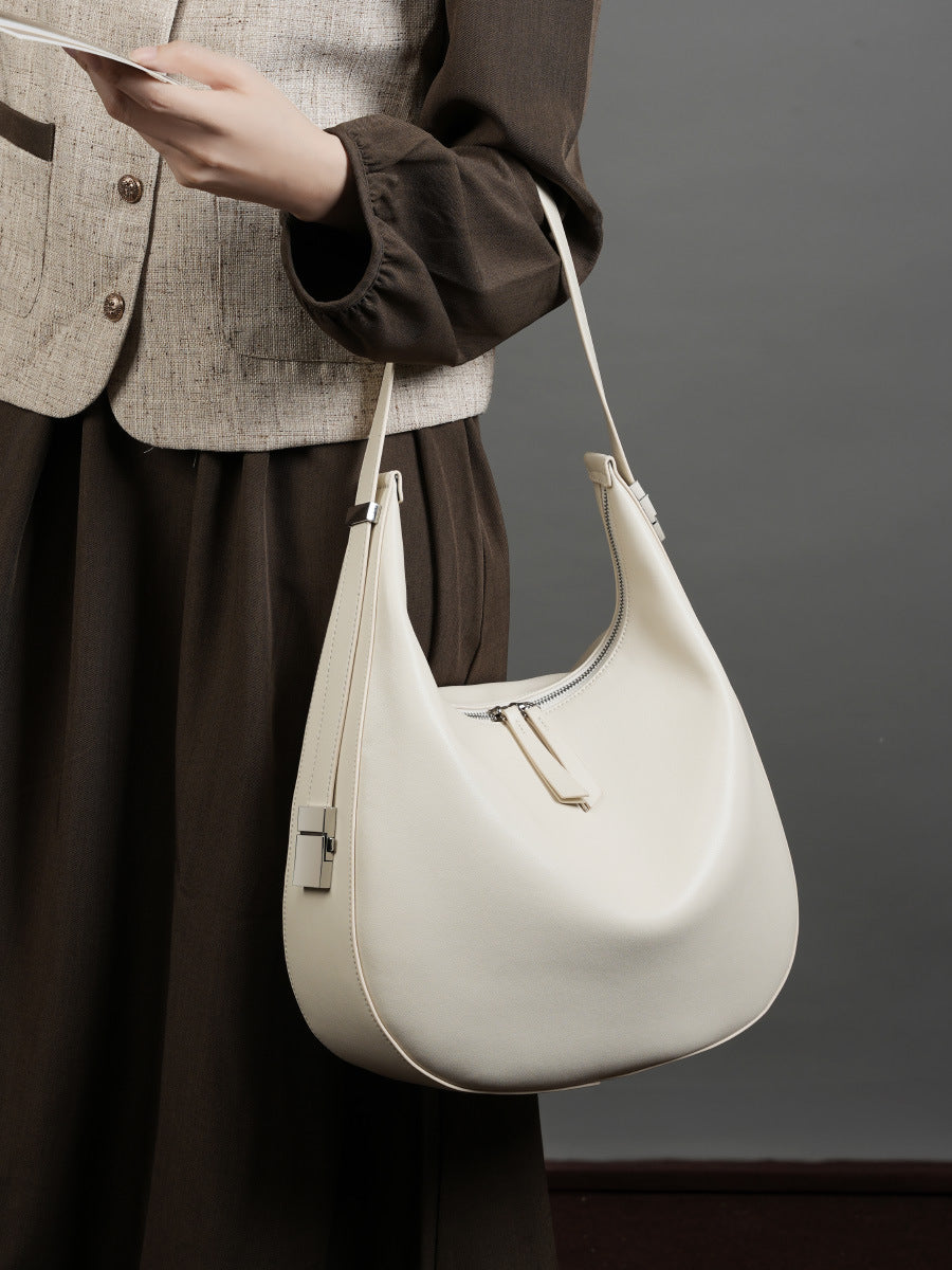 Stylish Curved Crescent Shoulder Bag for Women - Fashionable Crossbody Purse with Adjustable Strap, Perfect for Daily Use, Travel & Shopping