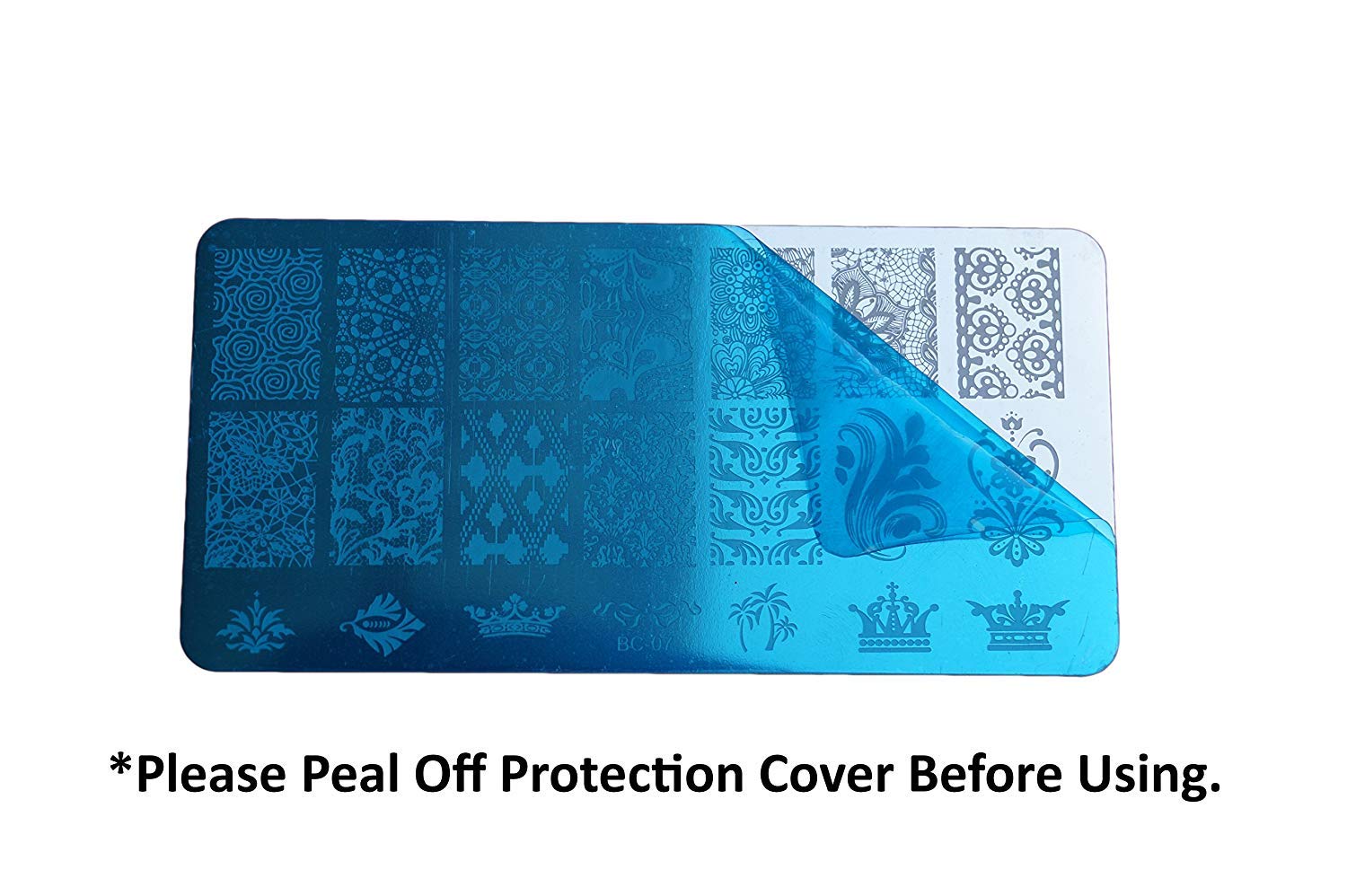 FOK 1Pc Random Design Nail Art Stamping Plate & French Manicure Tip Sticker with Nail Art Tape Set - DIY Nail Decoration for Home Salon, Parties & Gift Giving