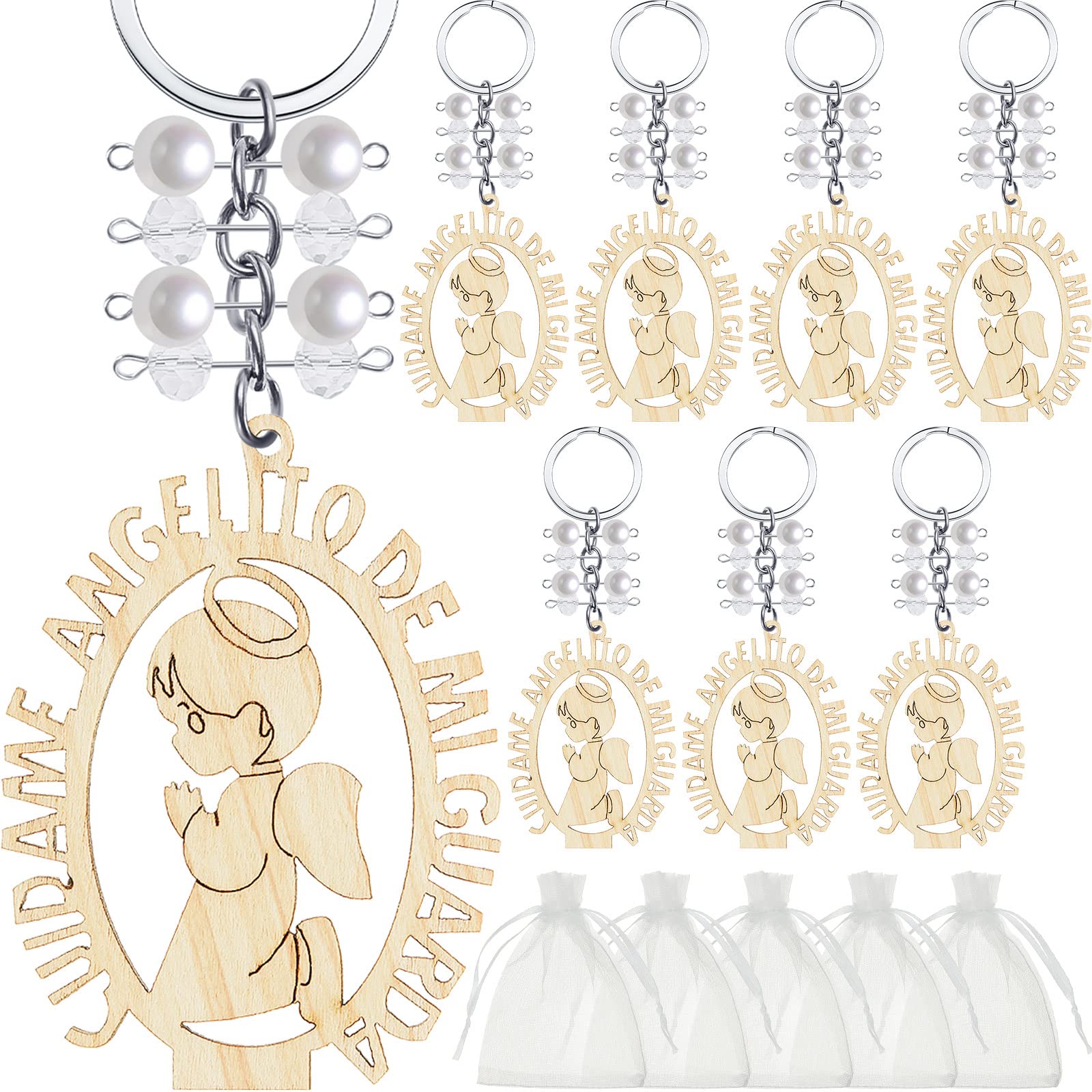 20 Pcs Baptism Keychains - Religious Christening Favors, Personalized Bautizo Souvenirs, Cross Keychains for Baptism Party, Baby Shower, First Communion, and Church Events