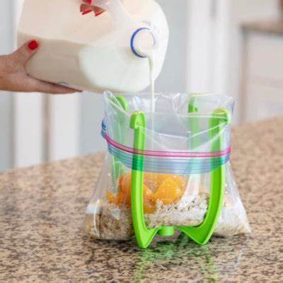 Sturdy Gallon Bag Holder - Durable Plastic Bag Stand for Storage & Organization - Perfect for Kitchen, Pantry, and Freezer Use