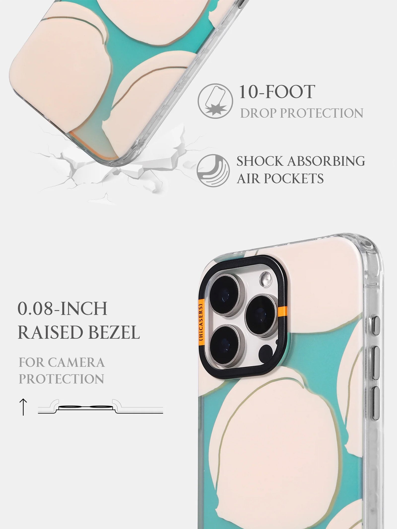Green Peach Pattern Phone Case - Trendy Protective Cover for iPhone & Samsung - Perfect for Everyday Use, Travel & Gifting
