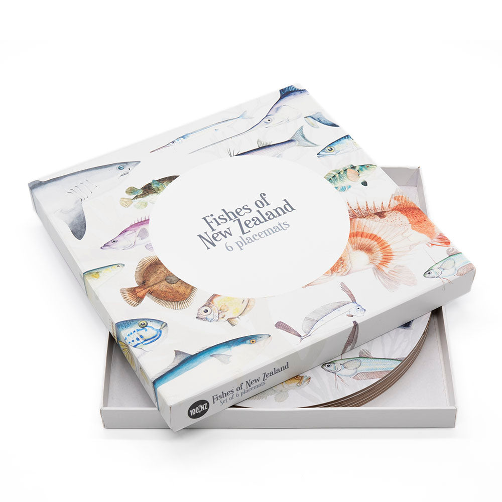 NZ Fish Themed Placemats Set of 6 - Durable & Waterproof Table Mats for Kitchen Dining, Home Decor, and Gift Giving