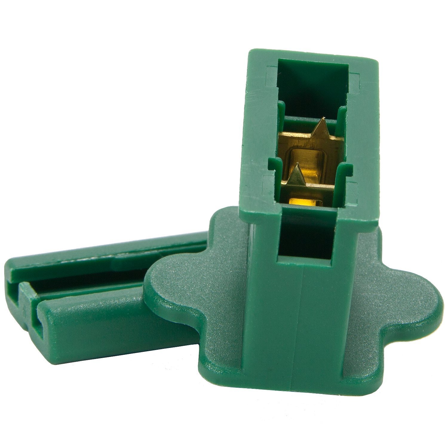 100 Pack Green Female Holiday Lighting Plugs - Slide-On, Vampire, Gilbert & Zip Plugs for 18 Gauge SPT-1 Wire | Perfect for Christmas Lights, Outdoor Decor & DIY Electrical Projects