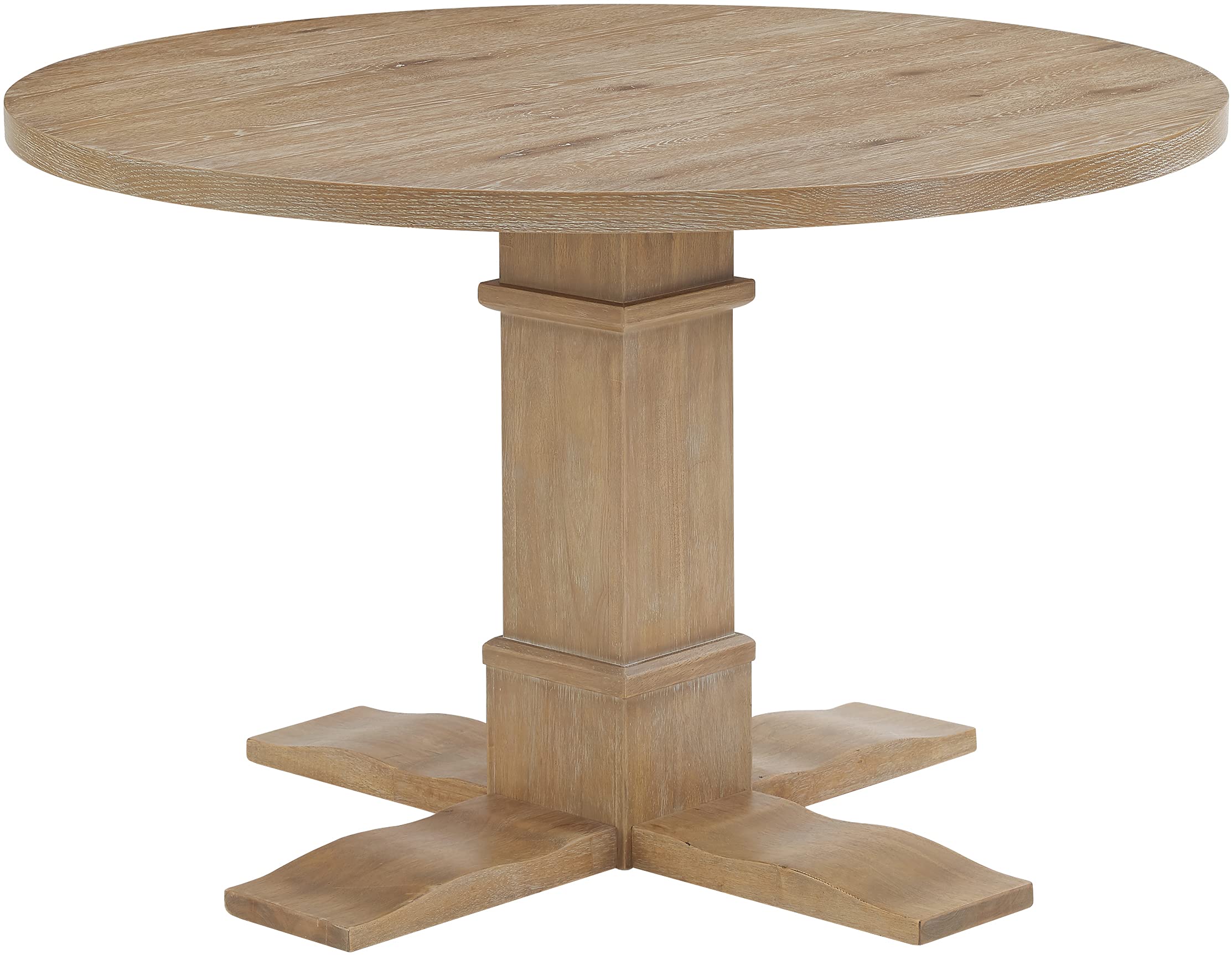 Crosley Joanna Modern Farmhouse Round Wood Dining Table - Rustic Brown Finish | Perfect for Farmhouse Kitchens, Dining Rooms & Cozy Gatherings