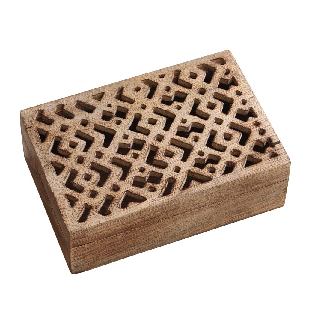 7x5 Inches Wooden Keepsake Box - Decorative Jewelry Organizer for Trinkets, Coins, Postcards, Watches | Perfect for Home Storage, Wedding Gifts & Memory Preservation