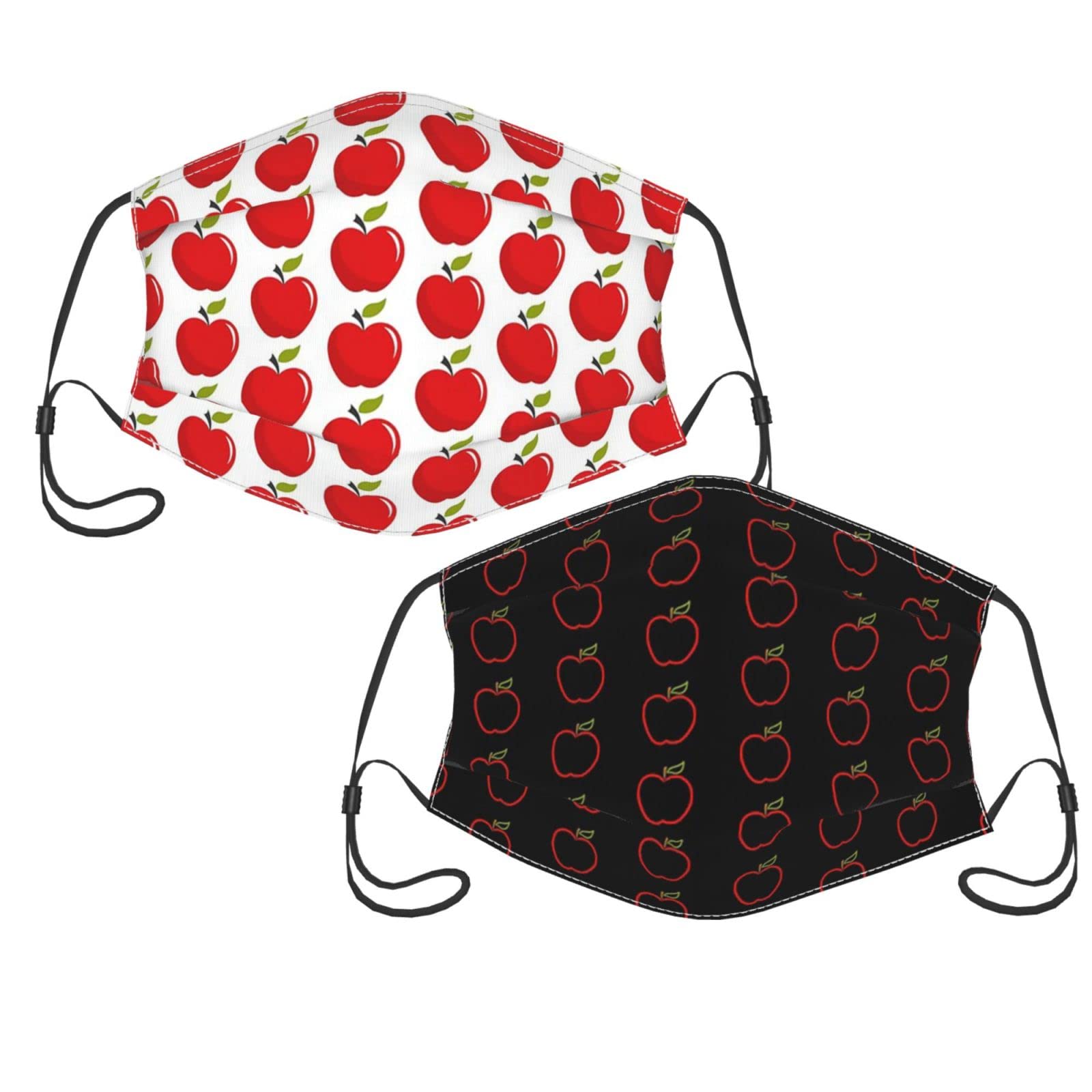 Teacher's Apple Symbol Face Mask - 2-Pack Adjustable Ear Loop Balaclava with 6 Filters | Reusable Bandana for Educators & School Staff | Perfect for Classroom, Teaching & School Activities