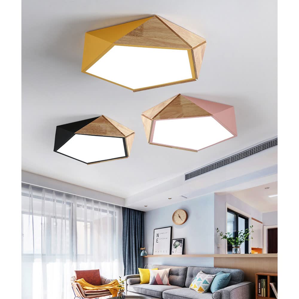 Wooden Decoration LED Ceiling Light - 36W 3000LM Warm White 3000K Recessed Flush Mount Light Fixture for Home, Kids Bedroom, Restaurant & Indoor Use | Energy Efficient Modern Lighting Solution