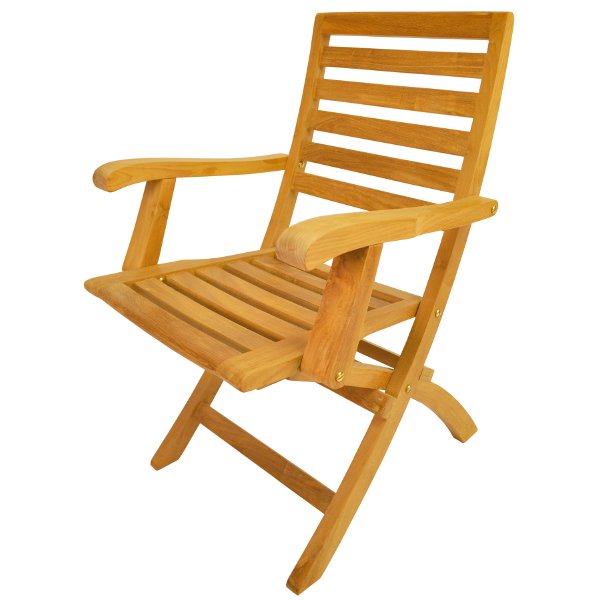 Andrew Folding Armchair (Set of 2) - Lightweight Patio Chairs for Outdoor, Garden, Poolside & Camping - Portable Lounge Chairs with Cup Holder - Space-Saving Foldable Design for Small Balcony & Apartment