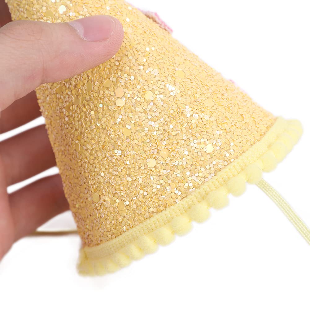 Pineapple 1st Birthday Hat for Girls - Tropical Fruit Themed Party Decorations, Baby Cake Smash Photo Props in Yellow | Perfect for First Birthday Parties, Hawaiian Luau Themes & Summer Celebrations