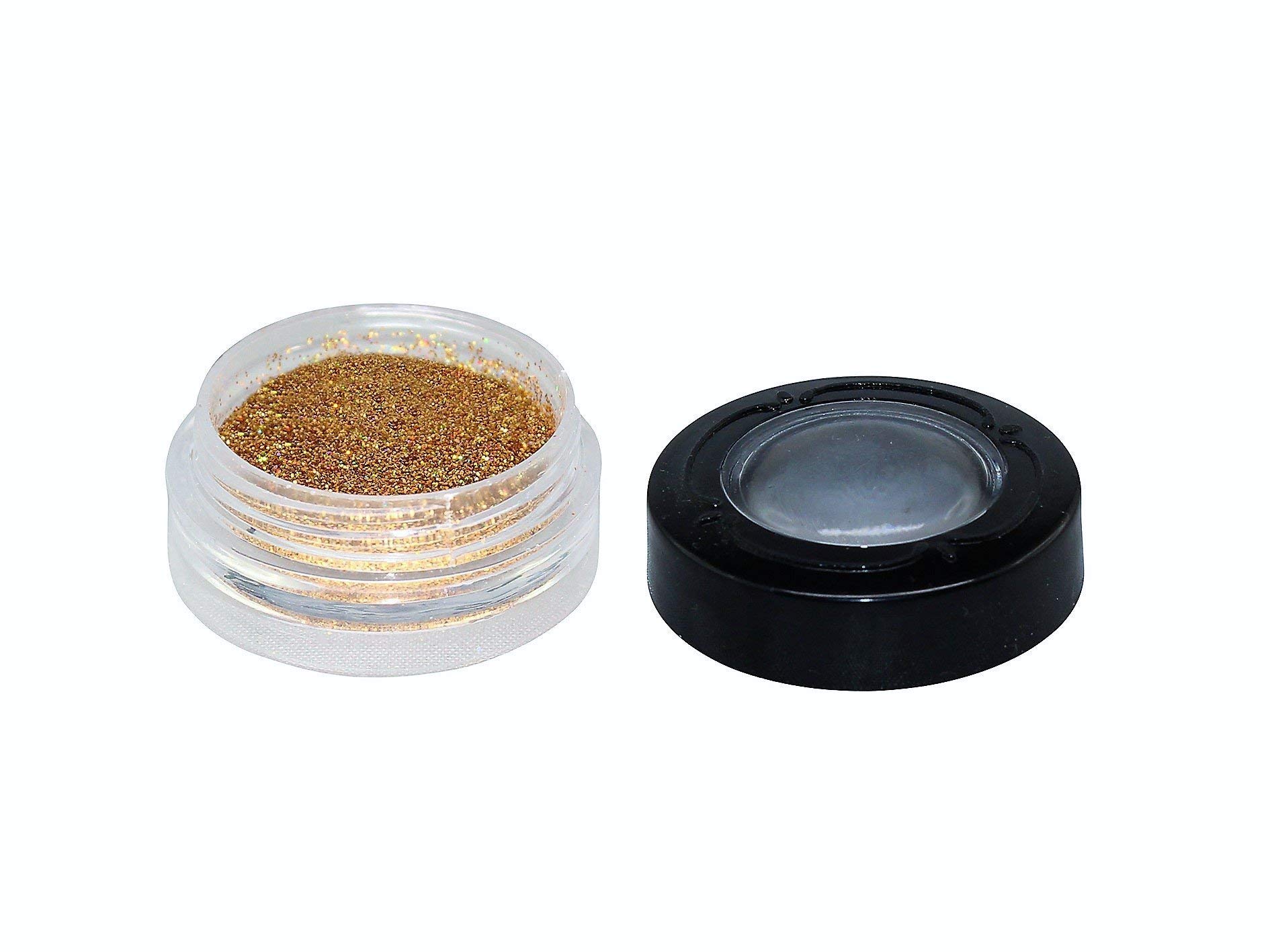 Gold Eye Shimmer Makeup for Eyes & Face - Hypoallergenic Ear Lobe Safe Glitter - Perfect for Parties, Cosplay & Festival Makeup Looks